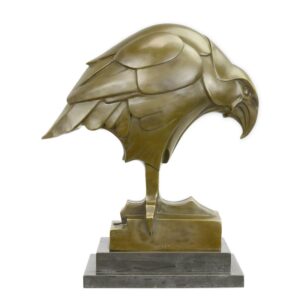 Exquisite Art Deco Bronze Adler Skulptur Geometrische Eleganz