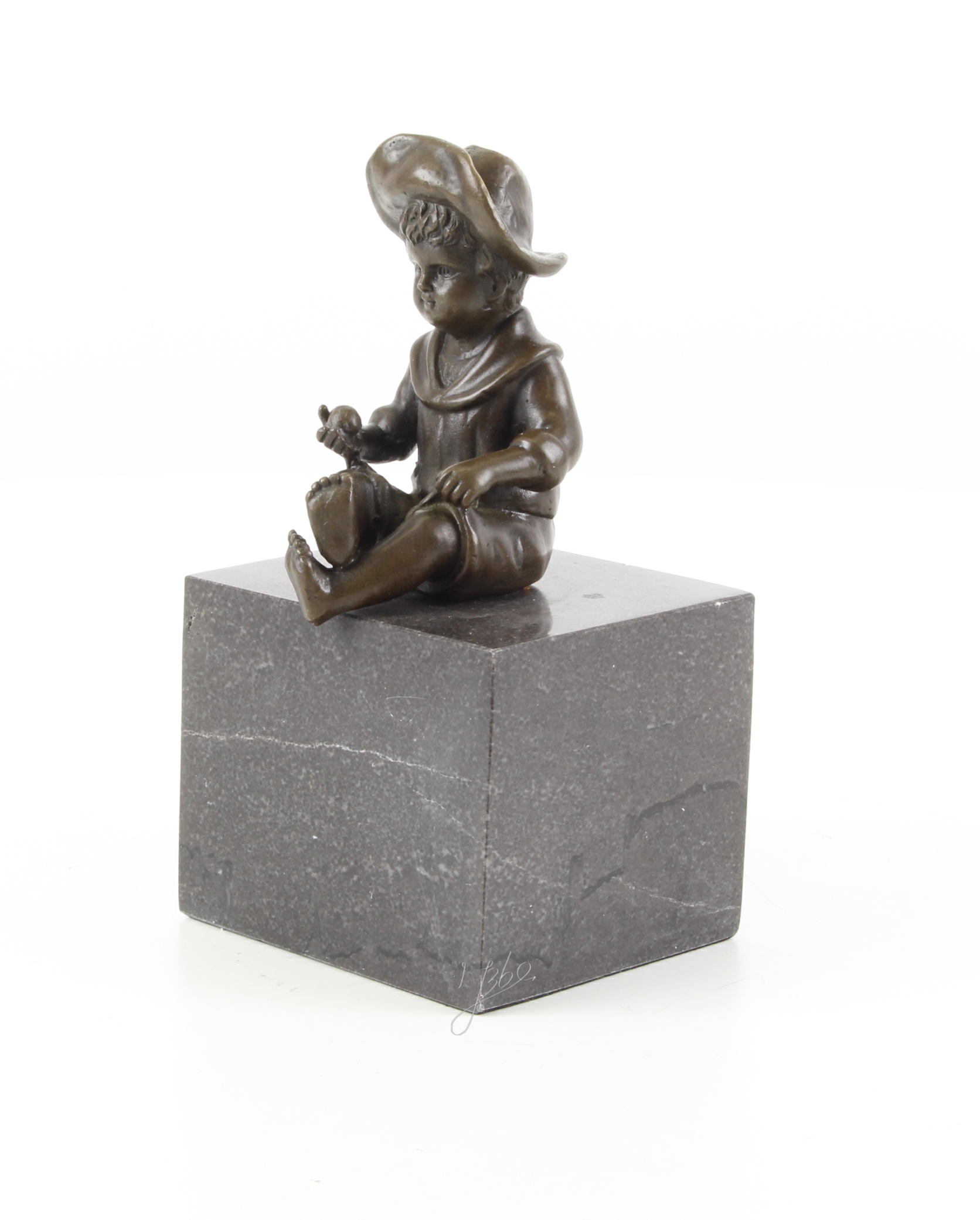 Hochwertige Bronze Kinderskulptur Junge im Matrosenanzug Statue 6