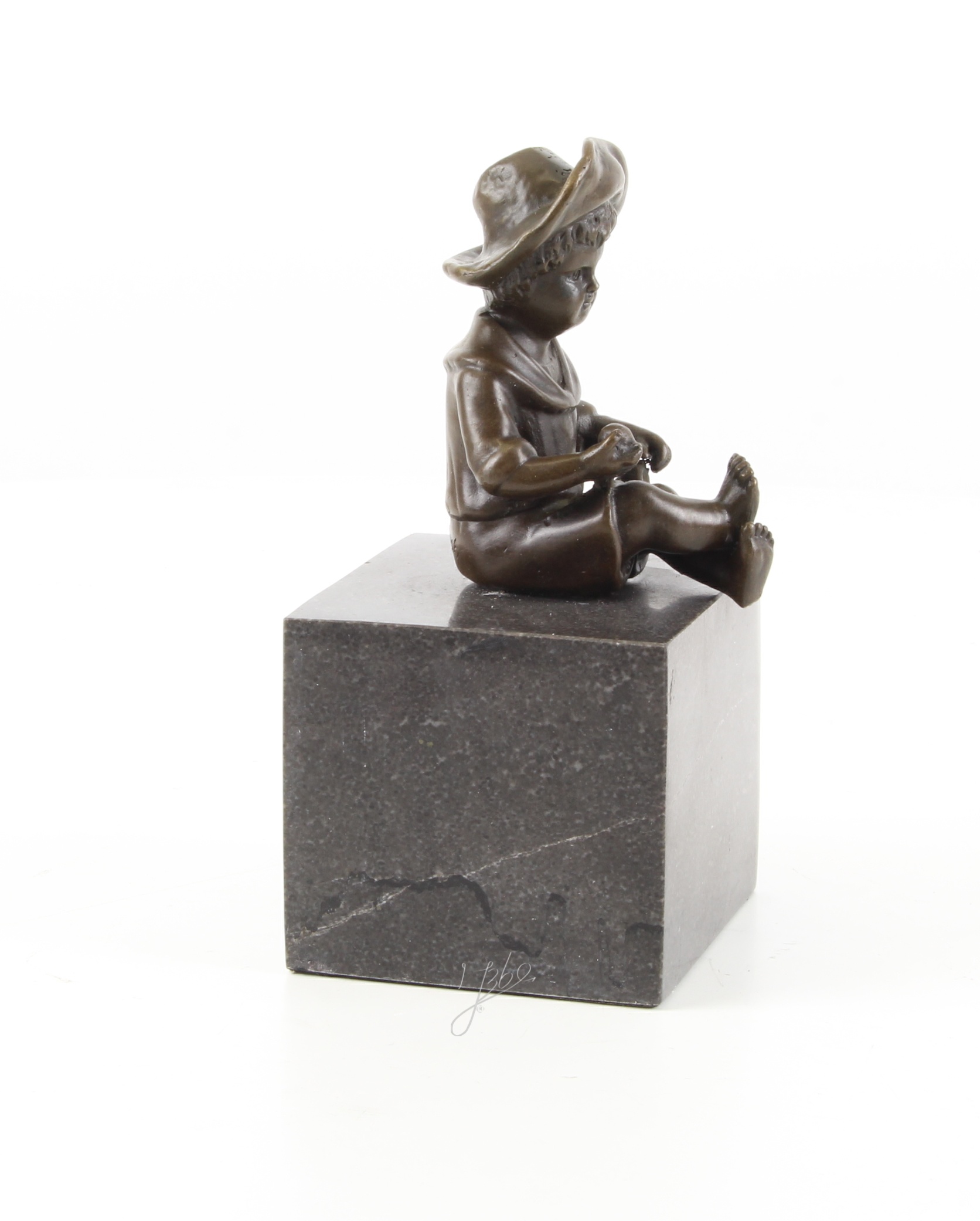 Hochwertige Bronze Kinderskulptur Junge im Matrosenanzug Statue 15