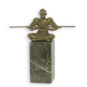 Handgefertigte Bronze Krieger Skulptur Meditierende Affenkönig Kunstwerk