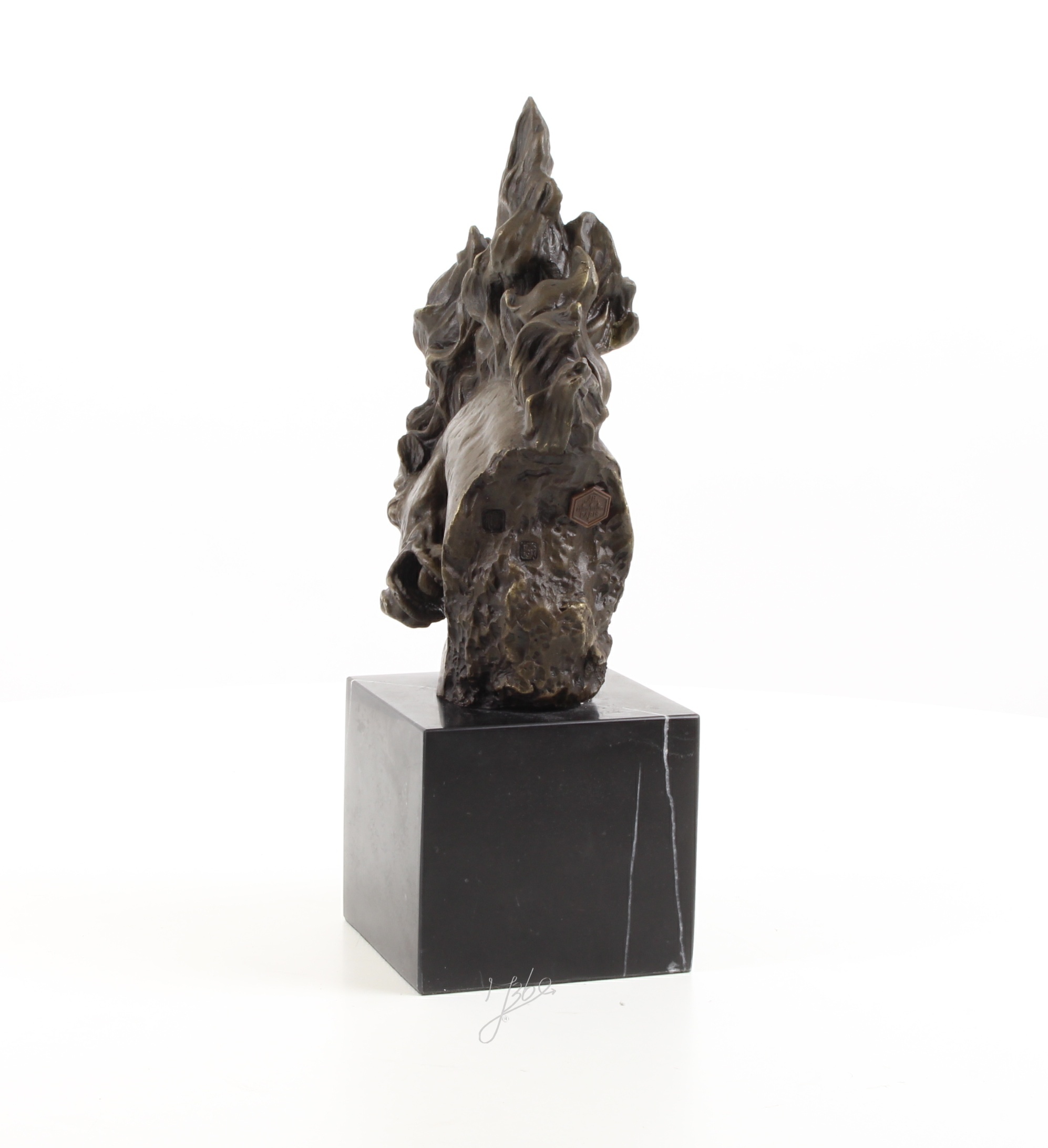 Exquisite Pferdekopf Bronzeskulptur mit detailreicher Pferdemähne 9