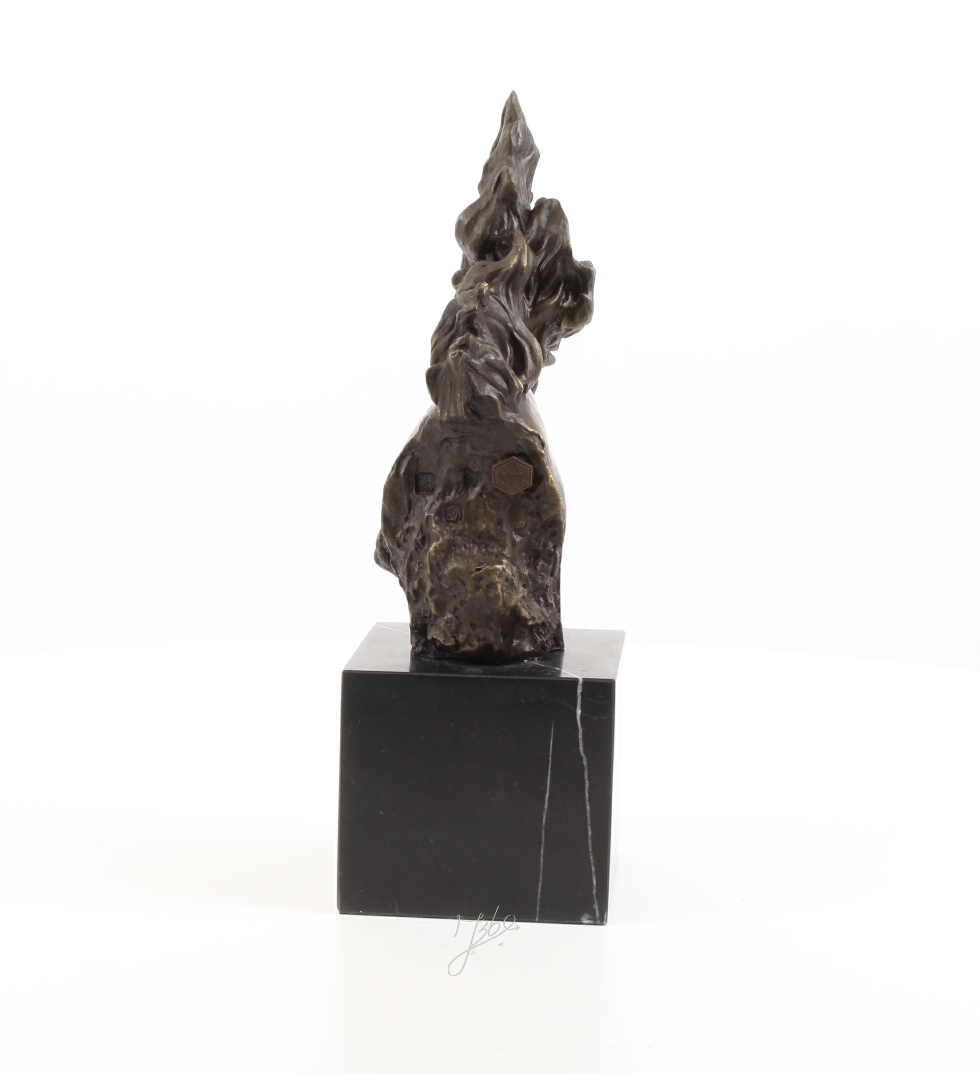 Exquisite Pferdekopf Bronzeskulptur mit detailreicher Pferdemähne 7
