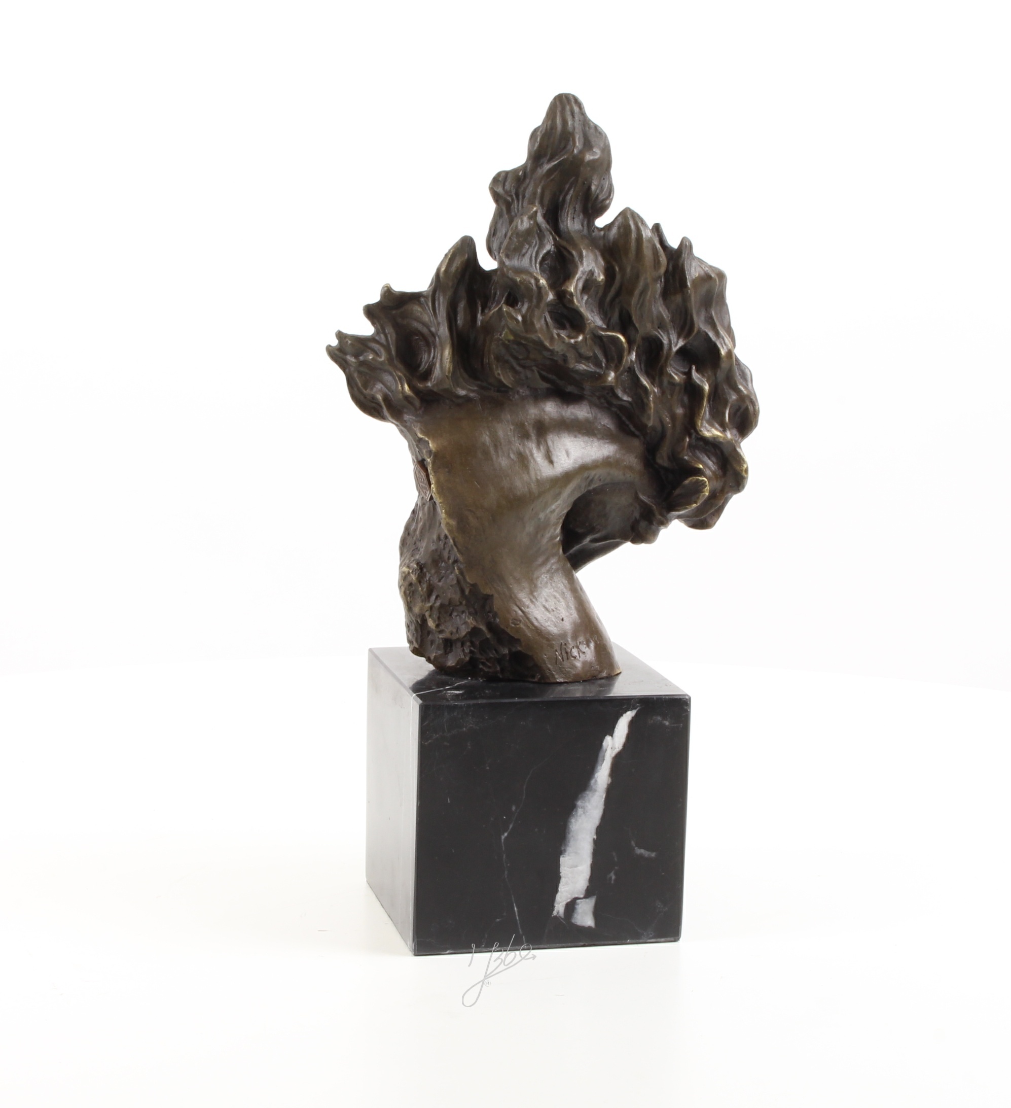 Exquisite Pferdekopf Bronzeskulptur mit detailreicher Pferdemähne 12