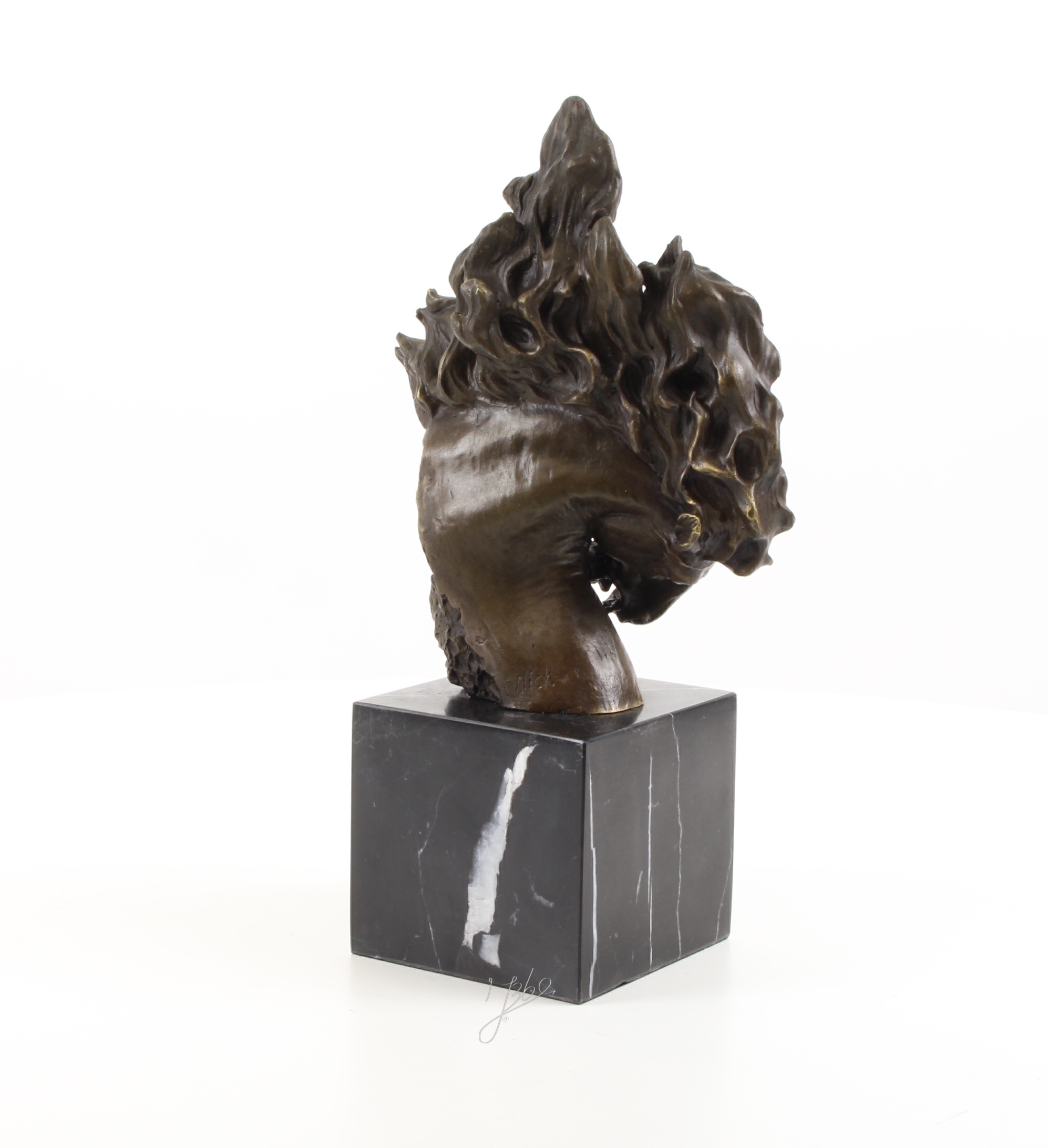 Exquisite Pferdekopf Bronzeskulptur mit detailreicher Pferdemähne 17