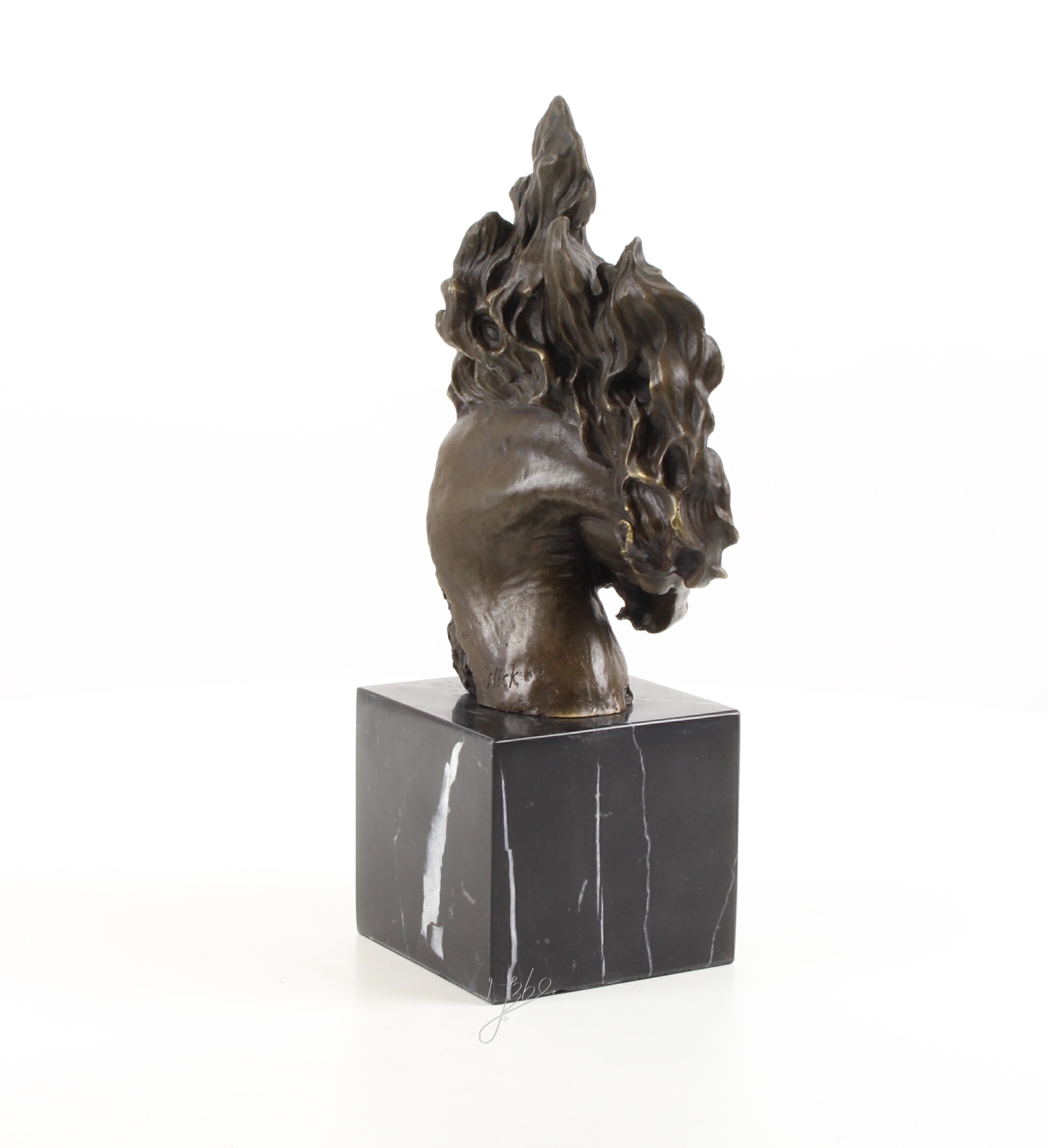 Exquisite Pferdekopf Bronzeskulptur mit detailreicher Pferdemähne 14