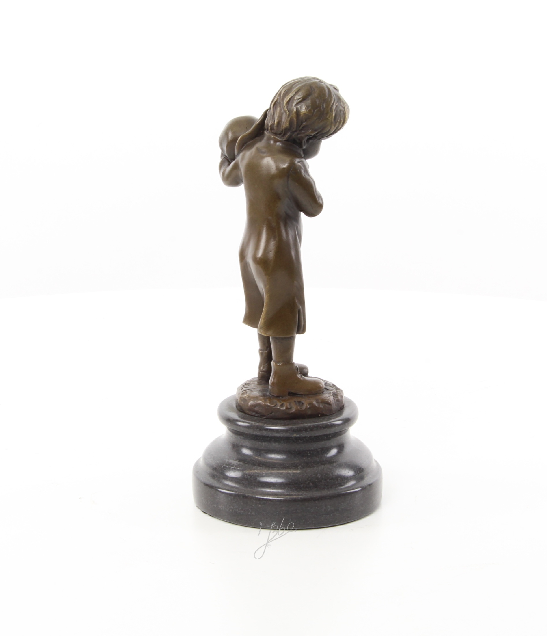 Detaillierte Bronze Jungenskulptur Nachdenklicher Junge als Kunstwerk 13