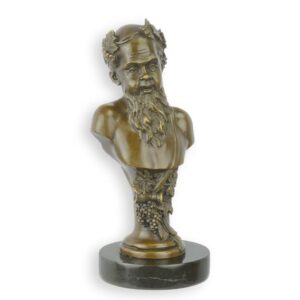 Exquisite Bronze Dionysosbüste Antike Bacchus Bronzeskulptur mit Weinlaub