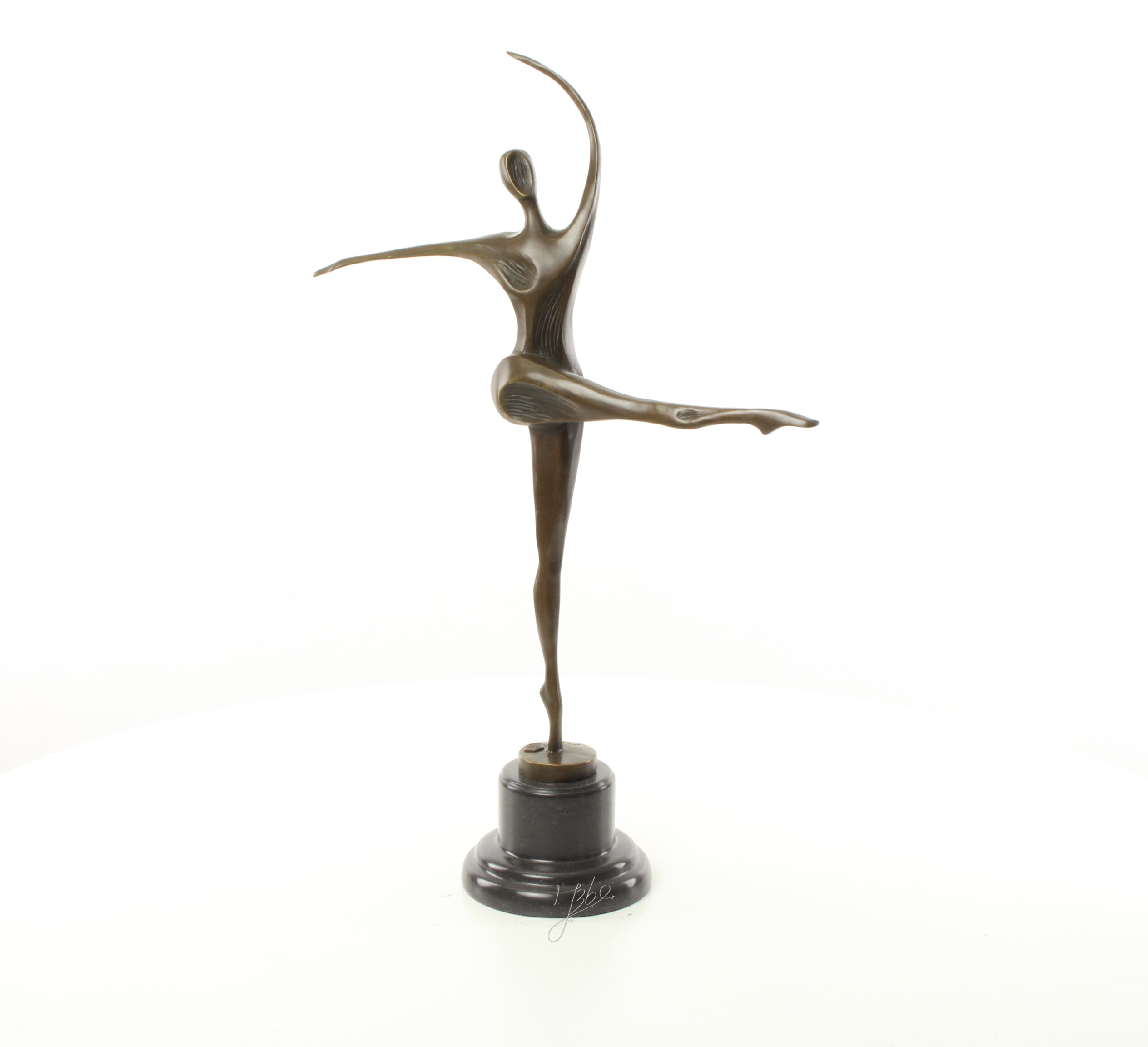 Exquisite modernistische Bronze Skulptur einer tanzenden Frau 3