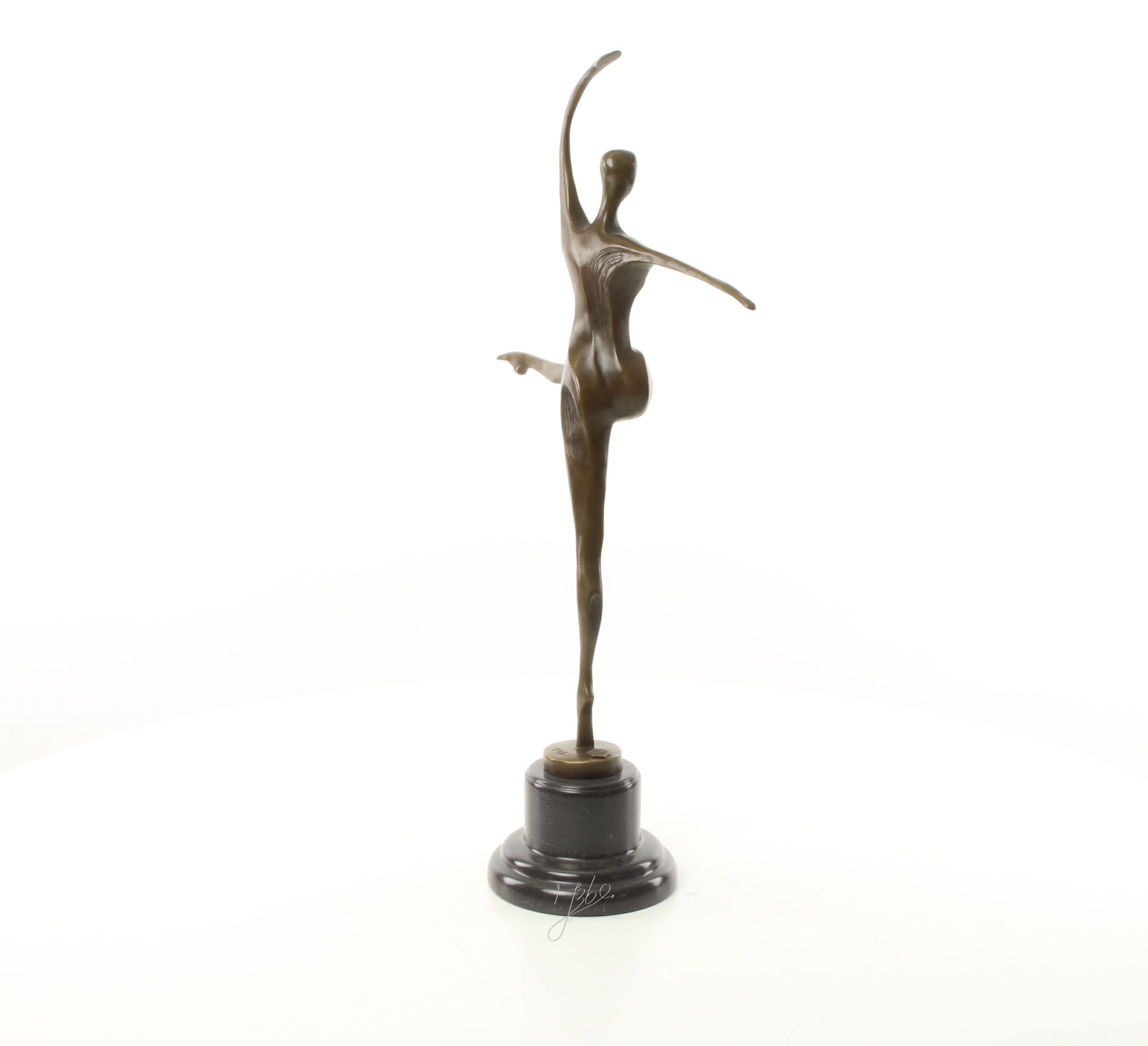 Exquisite modernistische Bronze Skulptur einer tanzenden Frau 9