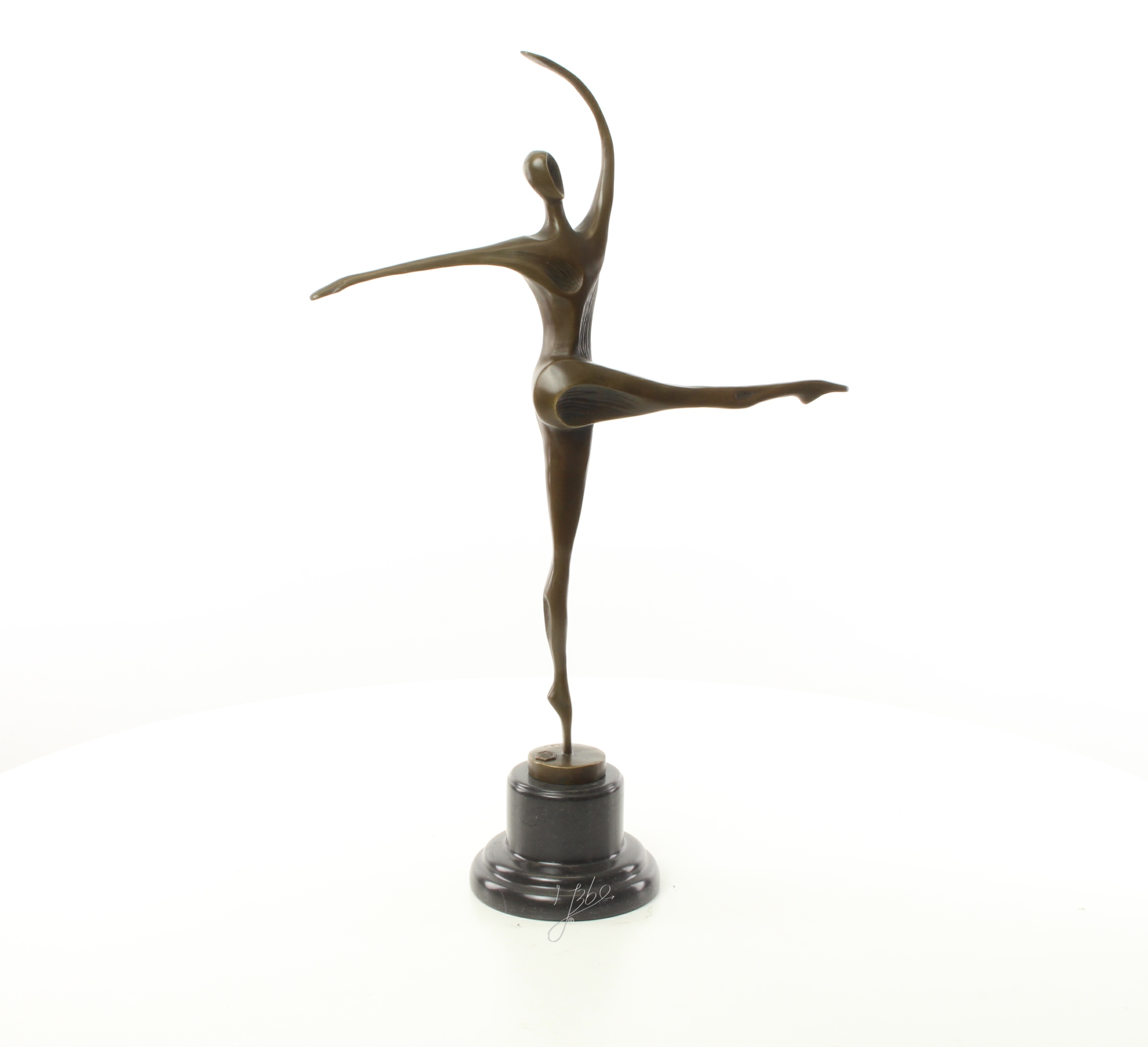 Exquisite modernistische Bronze Skulptur einer tanzenden Frau 15