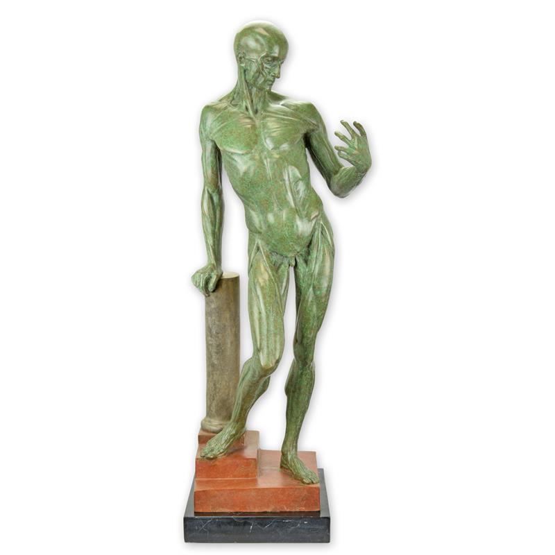 Detaillierte Bronzeanatomiestudie Skulptur eines muskulösen Mannes 2