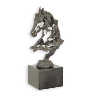 Elegante Bronze Pferdekopf Skulptur mit abstraktem Design