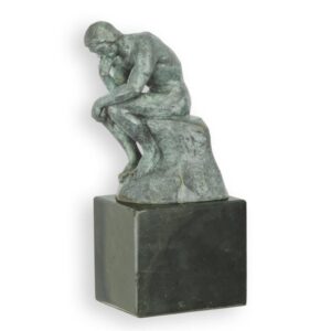Handgefertigte Grüne Bronze Skulptur des Nachdenklichen Mannes