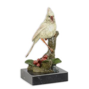 Detaillierte Bronze Vogel Skulptur Elegante Kardinalsfigur