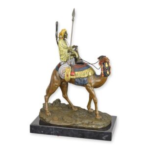 Kunstvolle Bronze Kamelreiter Skulptur Dromedar Statue mit Reiter