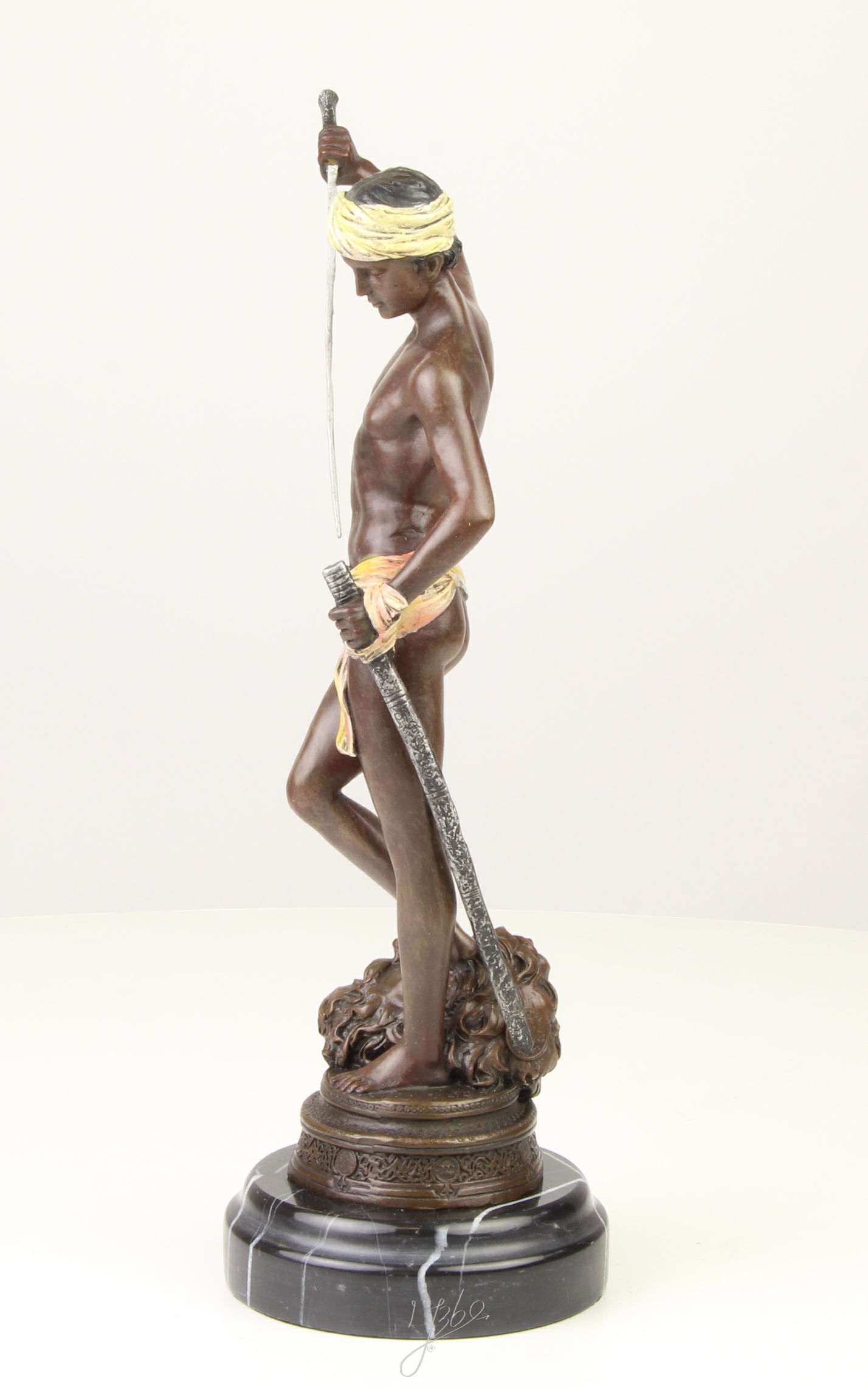 Beeindruckende Bronzeskulptur David und Goliath Statue entdecken 5