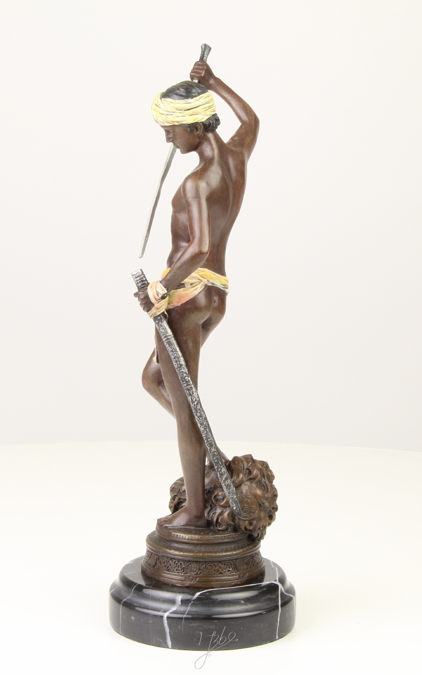 Beeindruckende Bronzeskulptur David und Goliath Statue entdecken 7