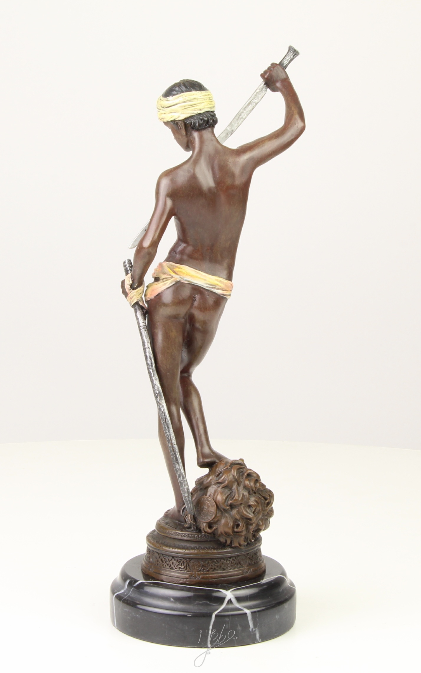 Beeindruckende Bronzeskulptur David und Goliath Statue entdecken 10
