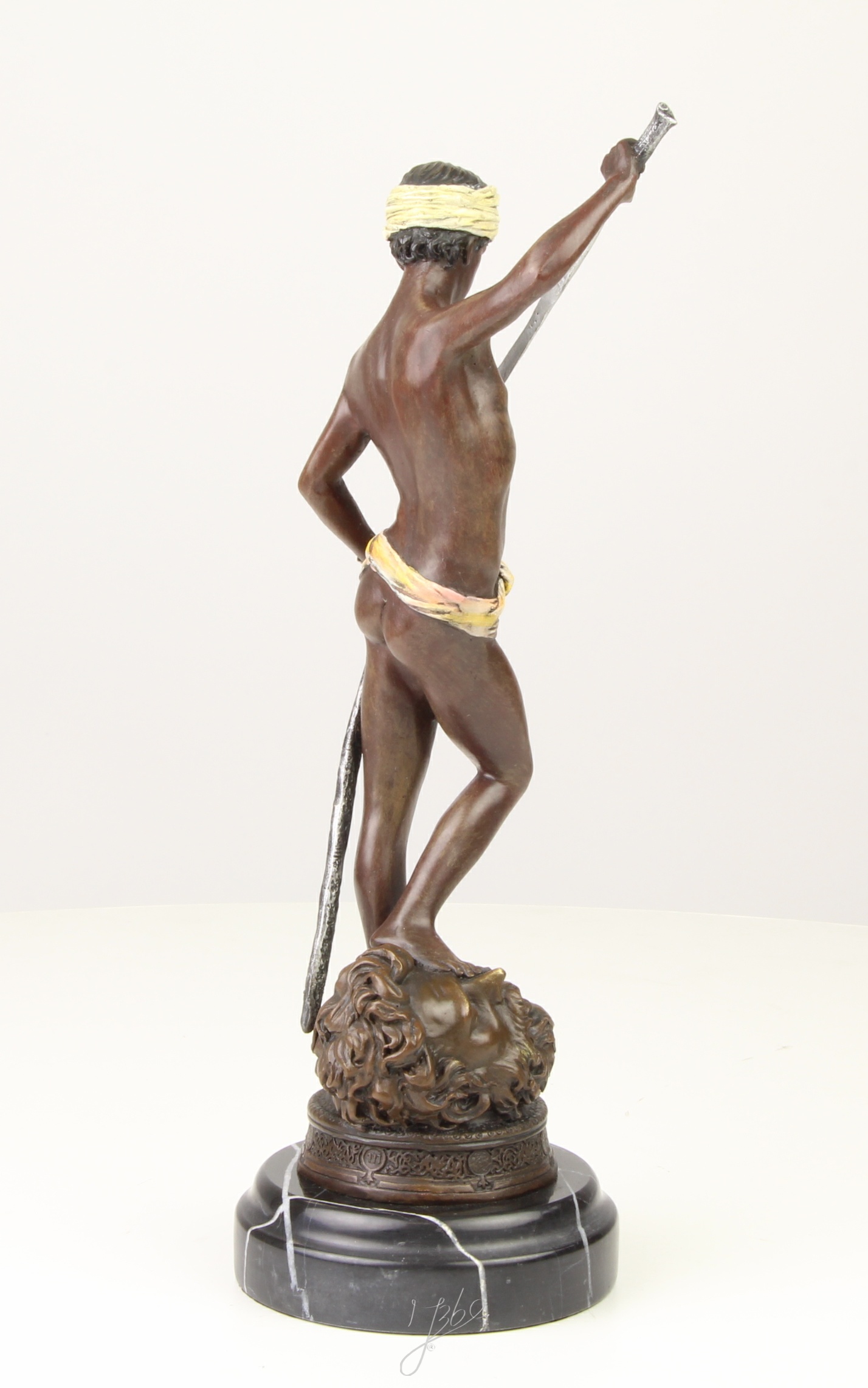 Beeindruckende Bronzeskulptur David und Goliath Statue entdecken 9