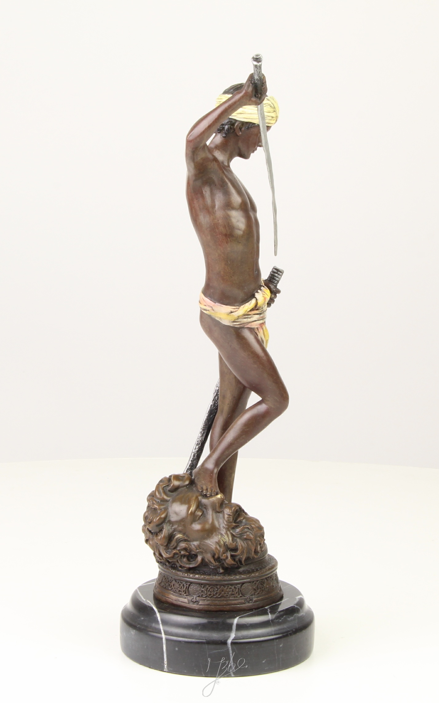 Beeindruckende Bronzeskulptur David und Goliath Statue entdecken 14