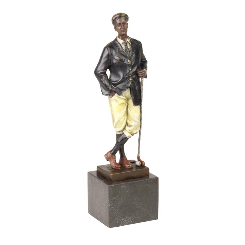 Elegante Golfer Bronzestatue Perfekte Bronzeskulptur eines Golfspielers 2