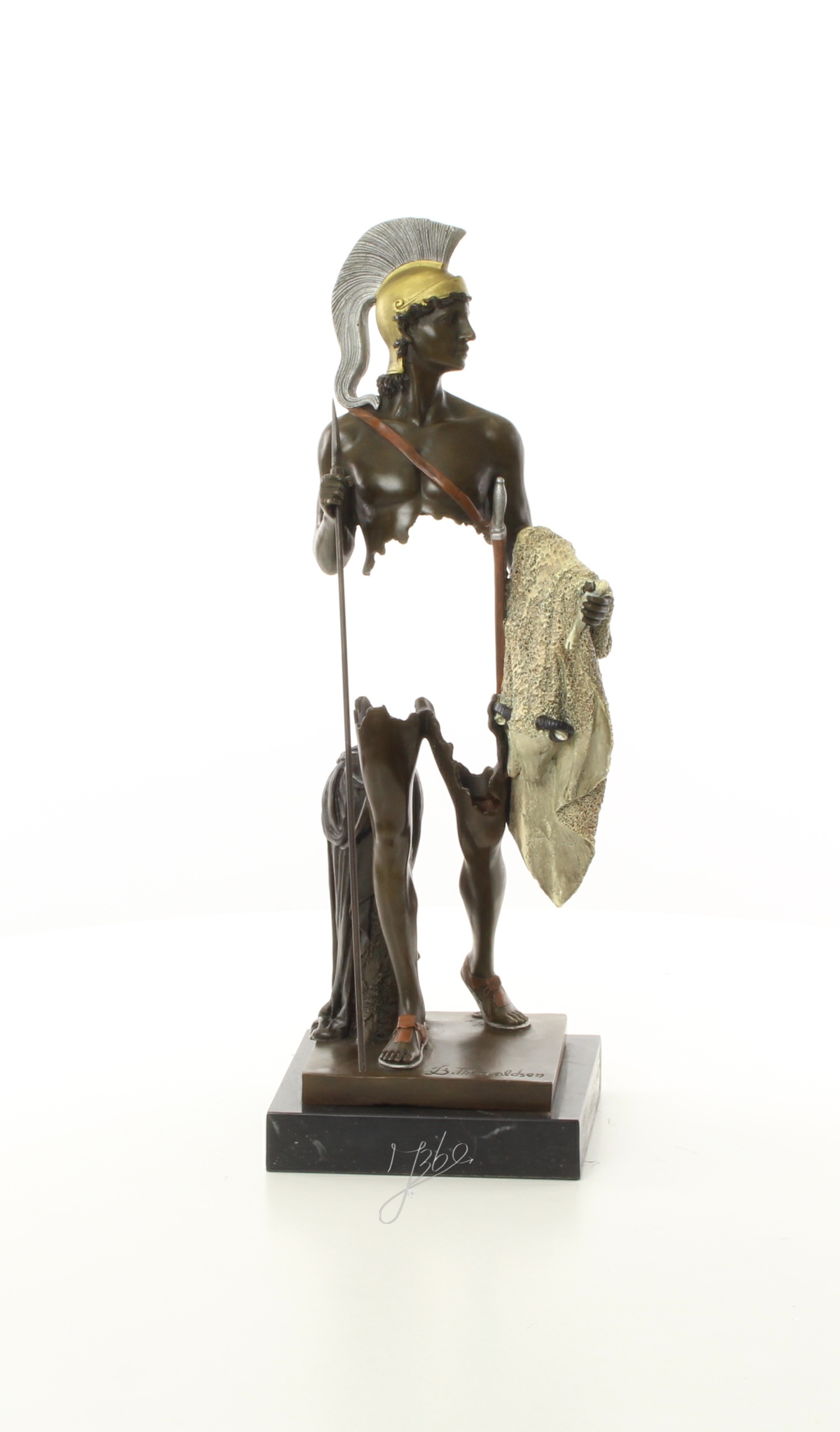 Surrealistische Bronze Skulptur Jason mit goldenem Vlies Einzigartig Kunstwerk 3