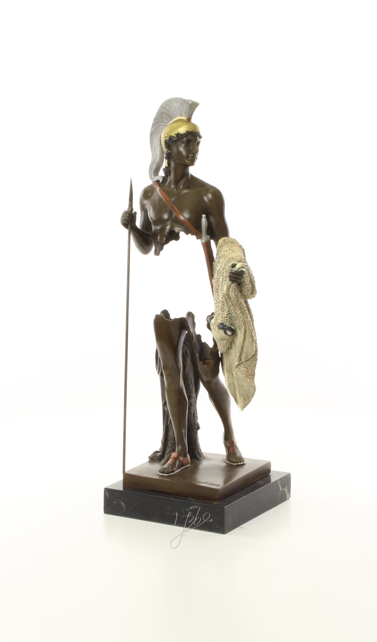 Surrealistische Bronze Skulptur Jason mit goldenem Vlies Einzigartig Kunstwerk 5