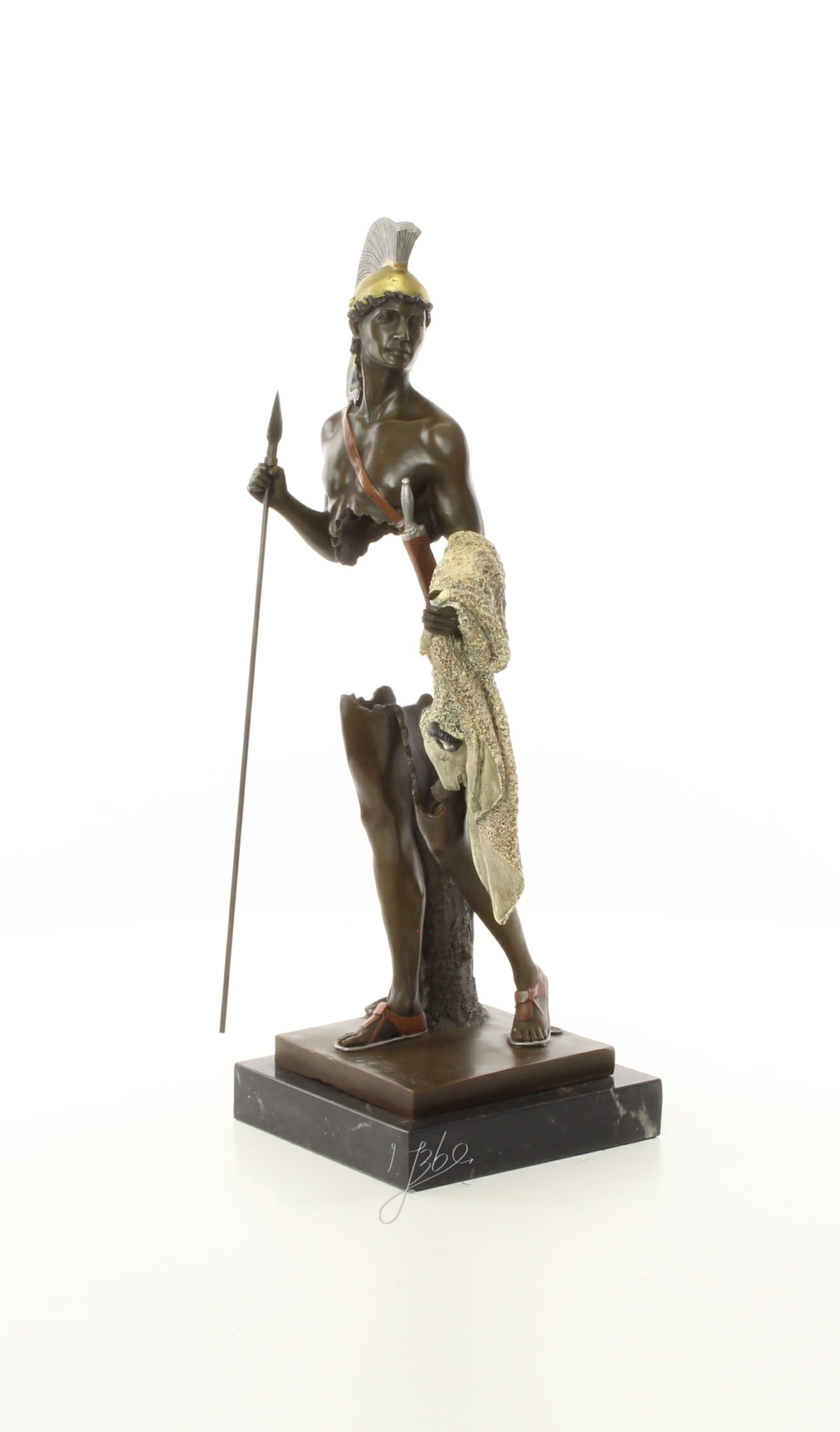 Surrealistische Bronze Skulptur Jason mit goldenem Vlies Einzigartig Kunstwerk 10
