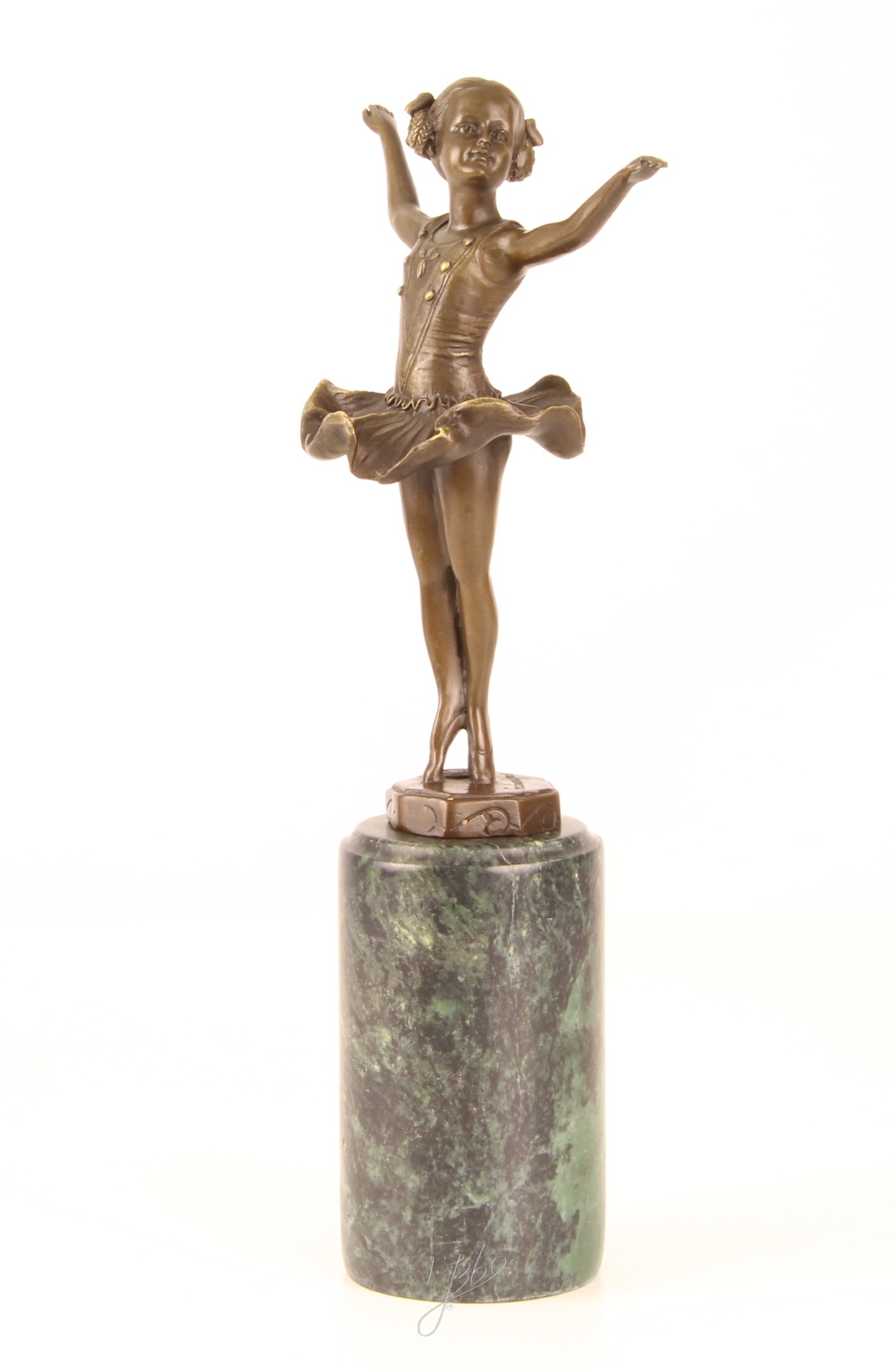 Elegante Bronze Ballerina Skulptur auf edlem Marmorsockel 4