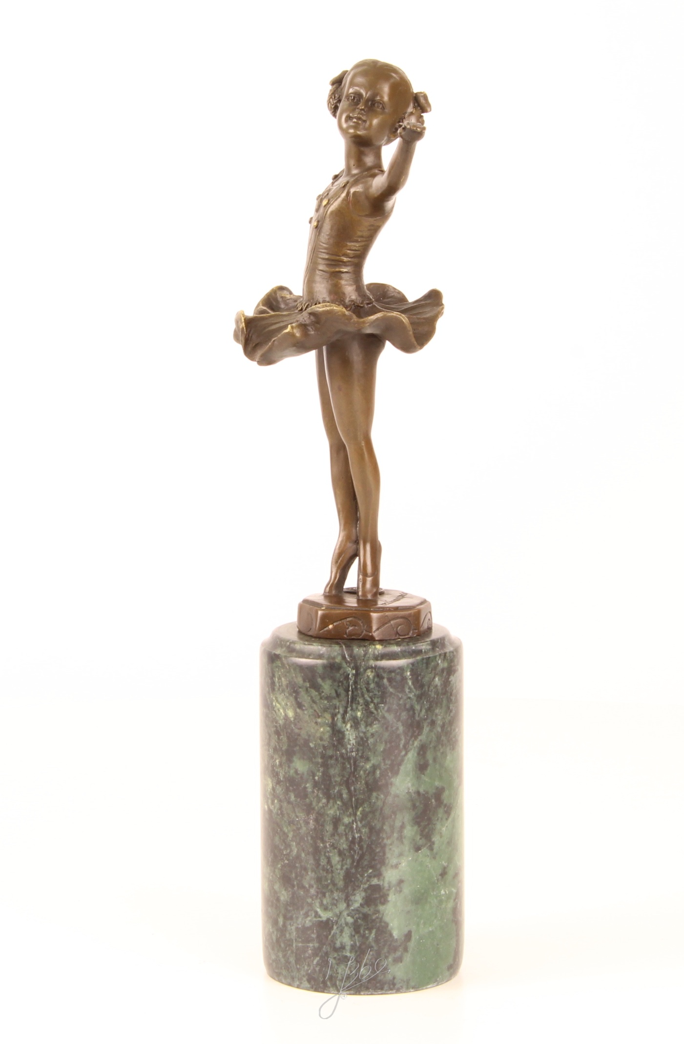 Elegante Bronze Ballerina Skulptur auf edlem Marmorsockel 7