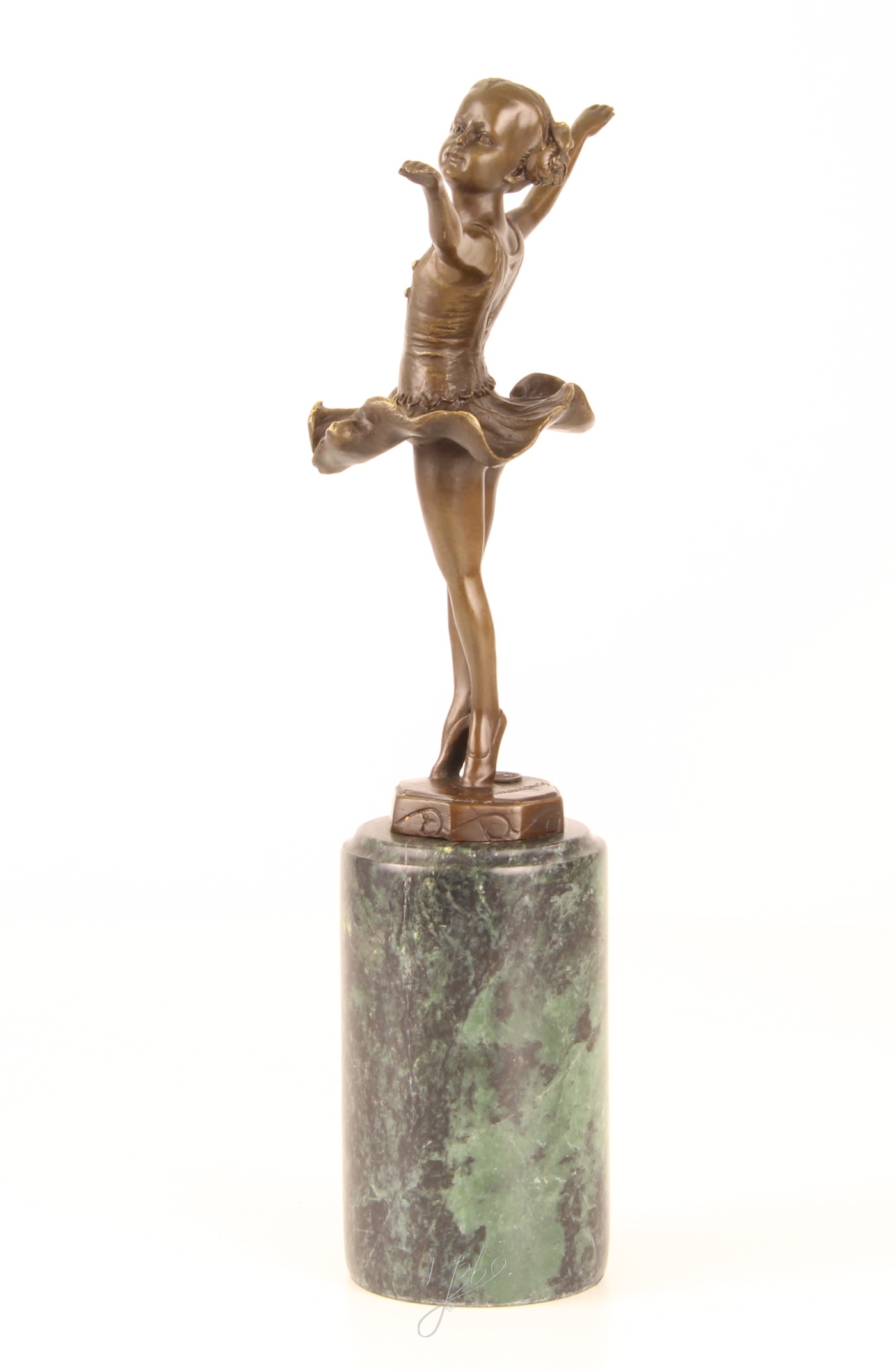 Elegante Bronze Ballerina Skulptur auf edlem Marmorsockel 11