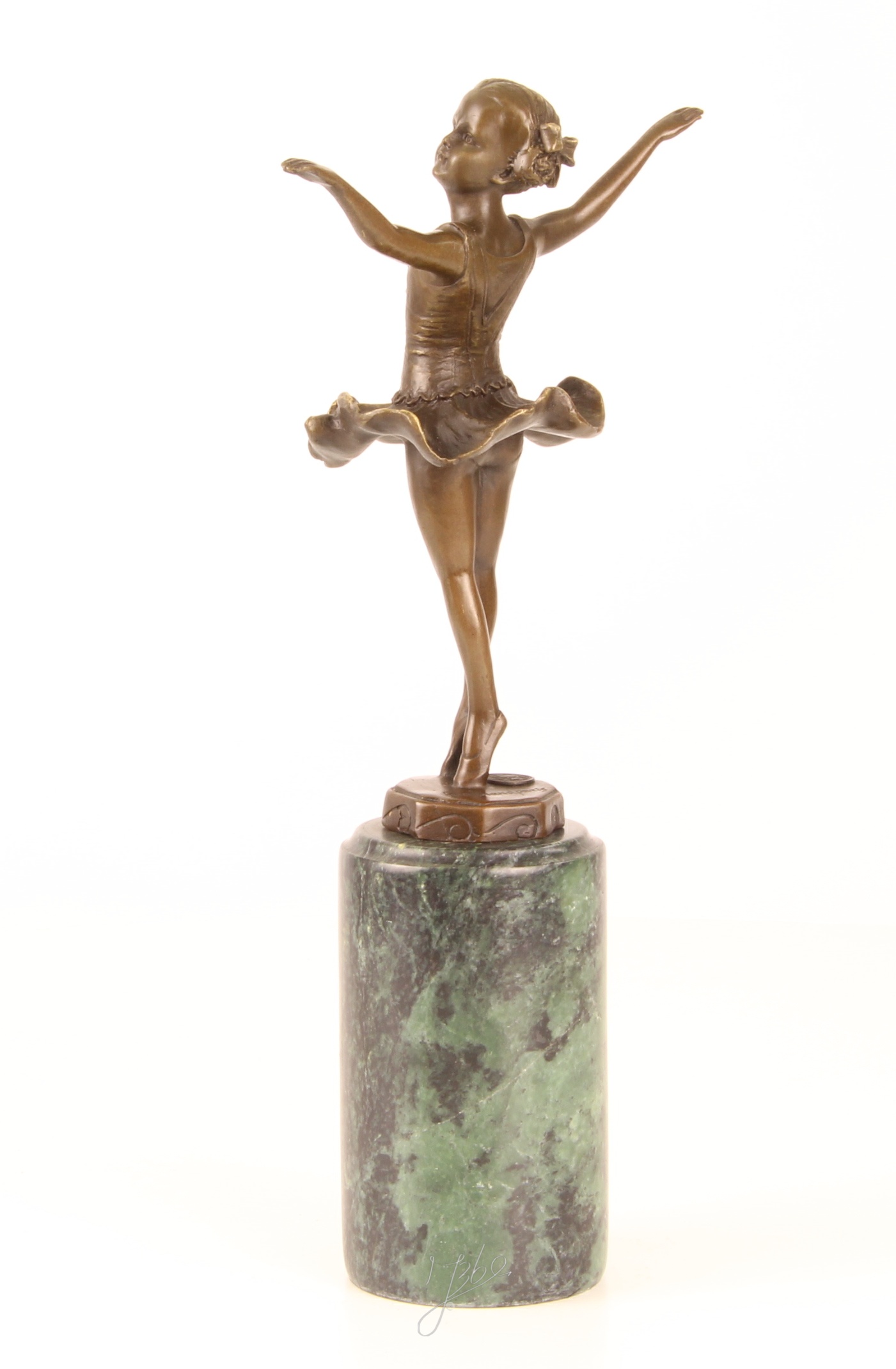 Elegante Bronze Ballerina Skulptur auf edlem Marmorsockel 6