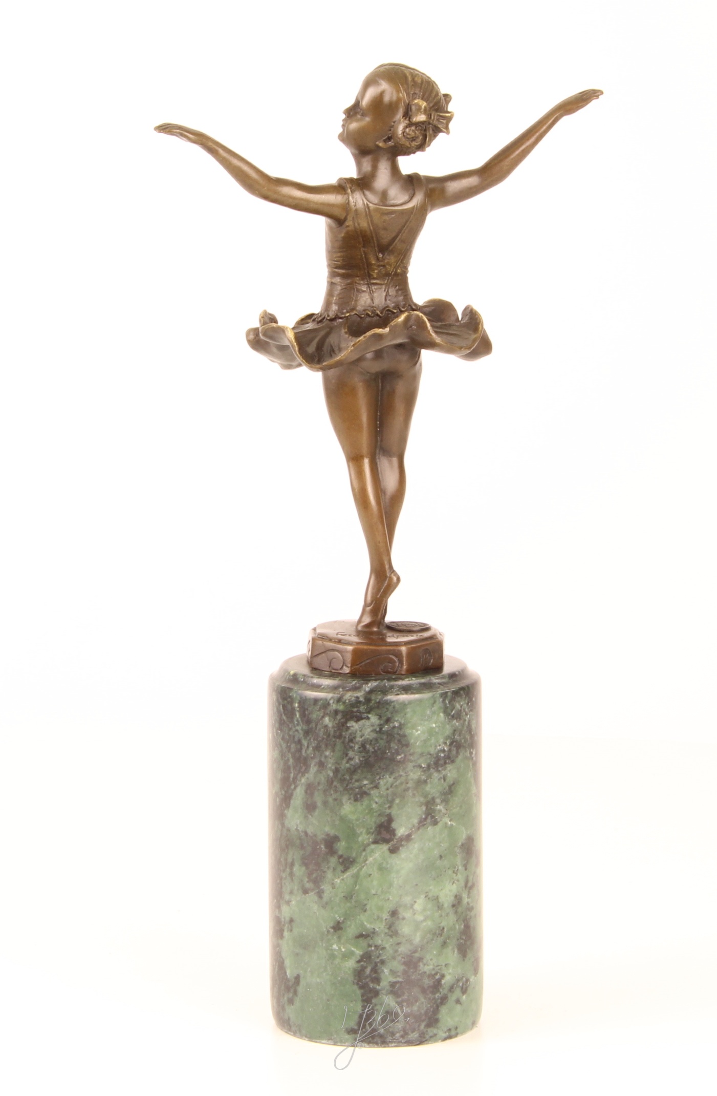 Elegante Bronze Ballerina Skulptur auf edlem Marmorsockel 5