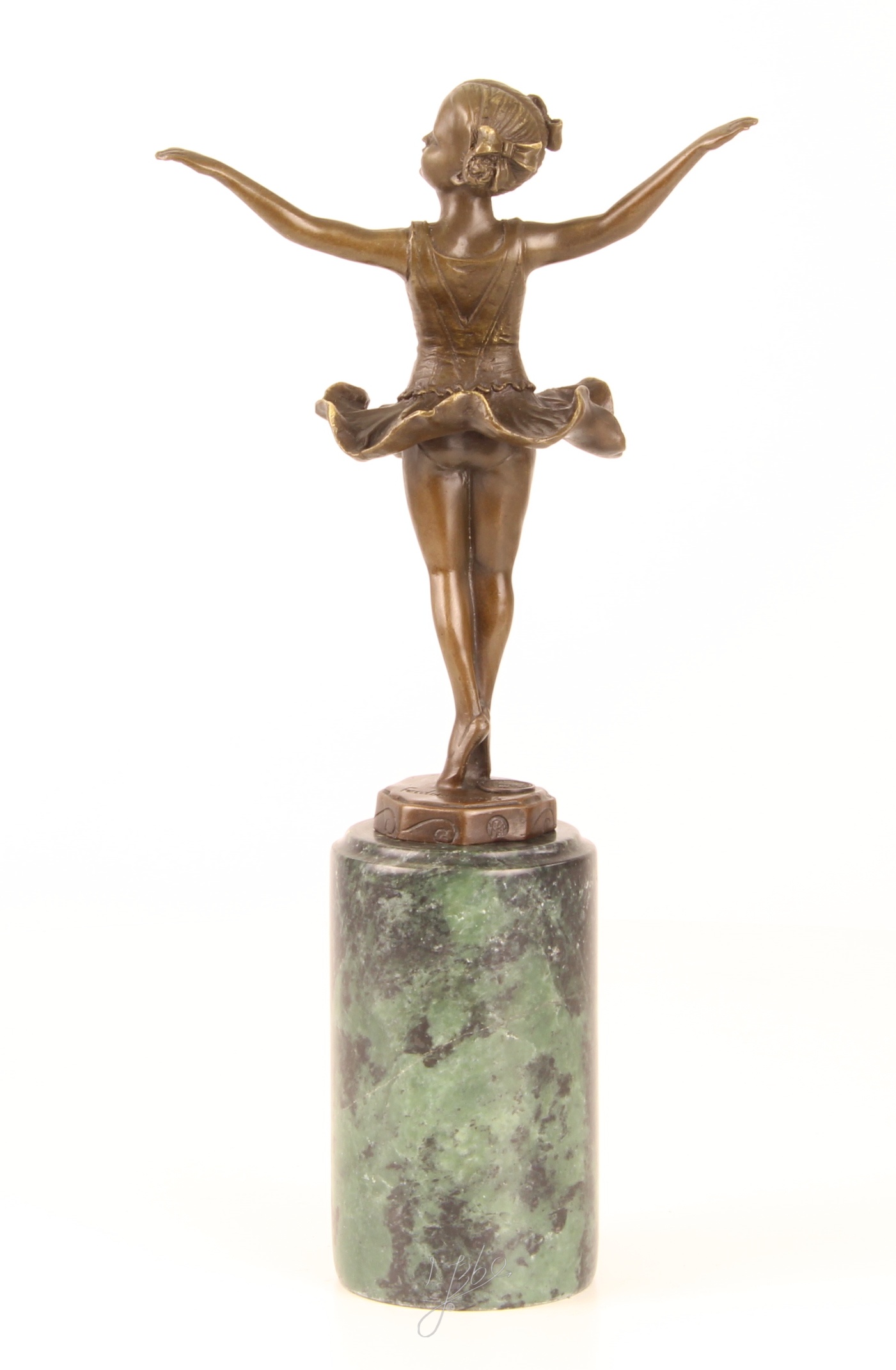 Elegante Bronze Ballerina Skulptur auf edlem Marmorsockel 12