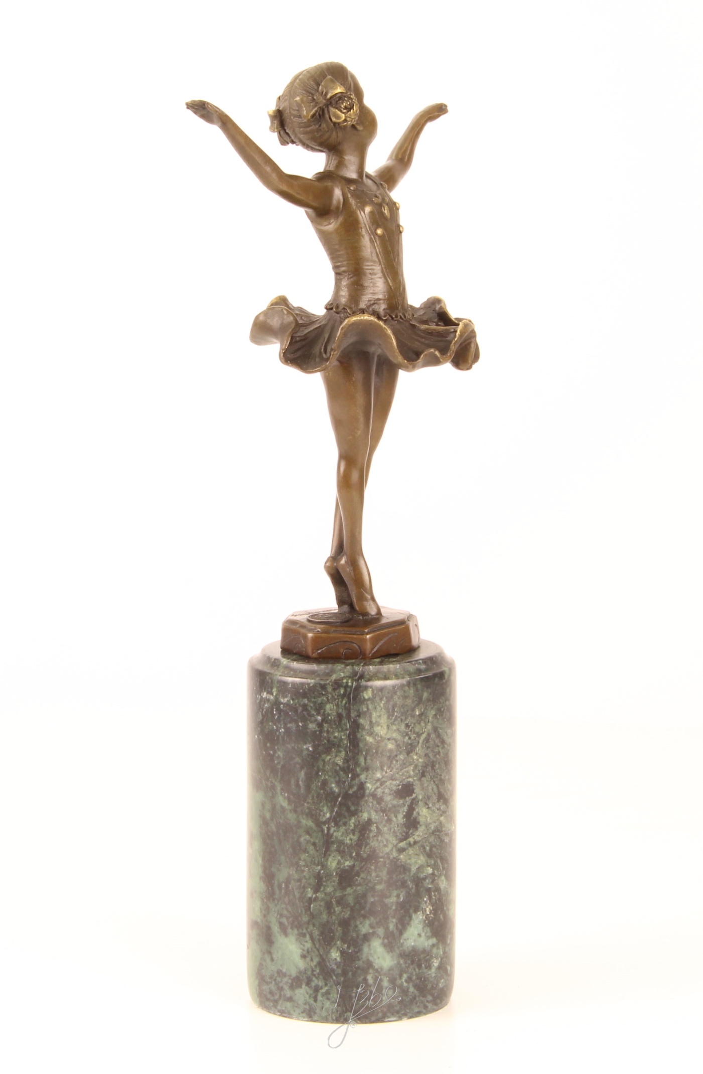 Elegante Bronze Ballerina Skulptur auf edlem Marmorsockel 13