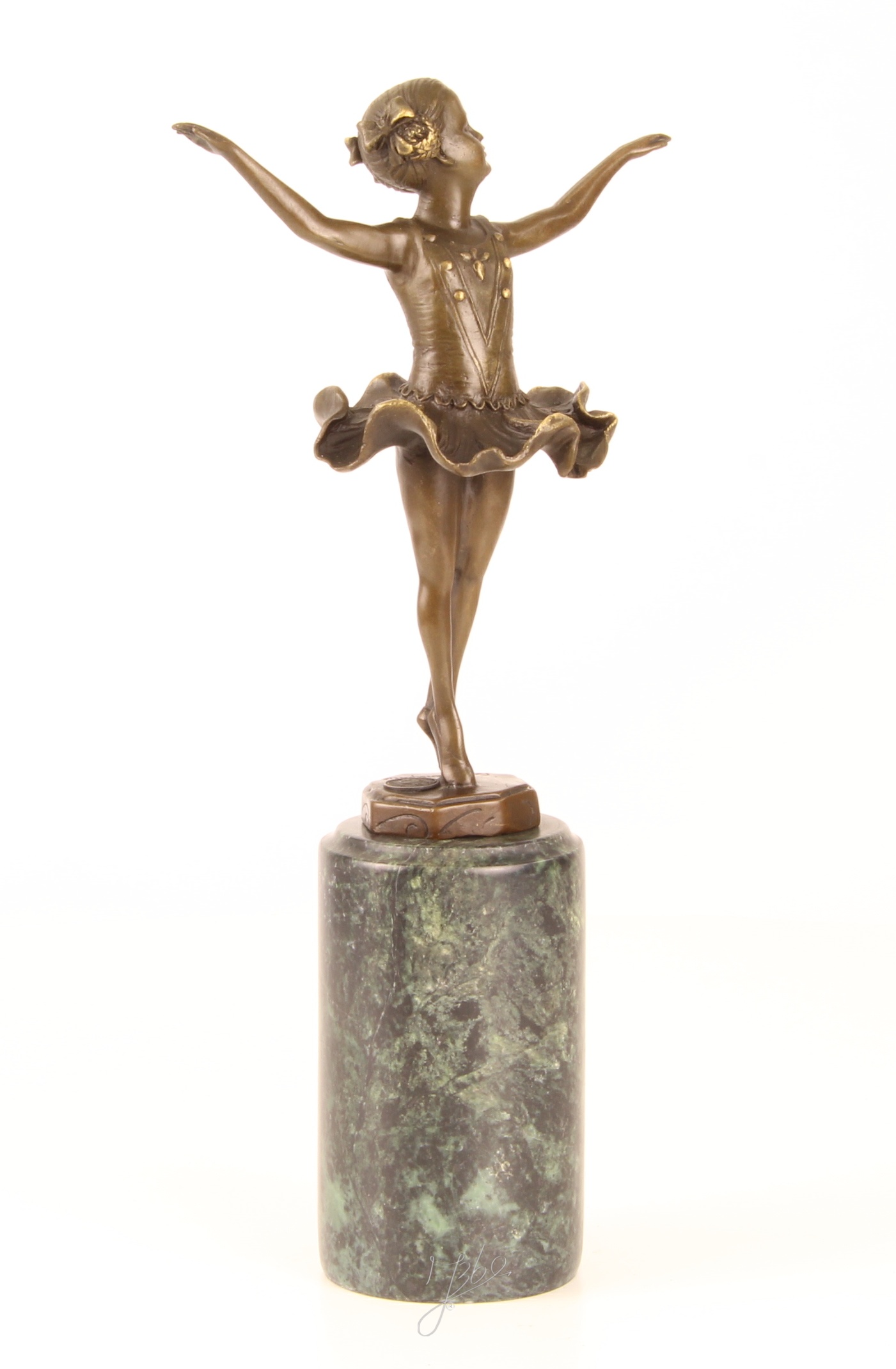 Elegante Bronze Ballerina Skulptur auf edlem Marmorsockel 14