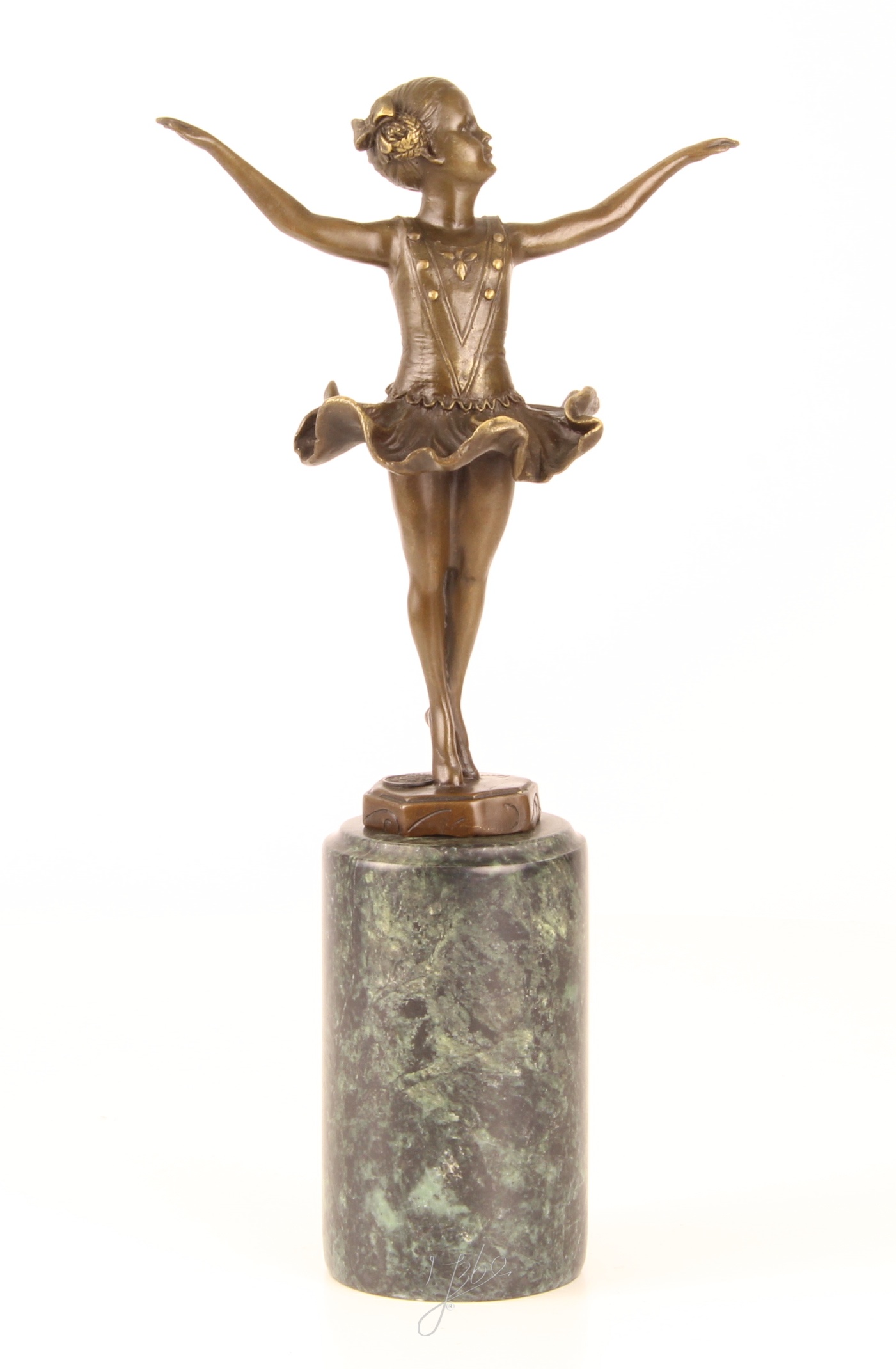 Elegante Bronze Ballerina Skulptur auf edlem Marmorsockel 16