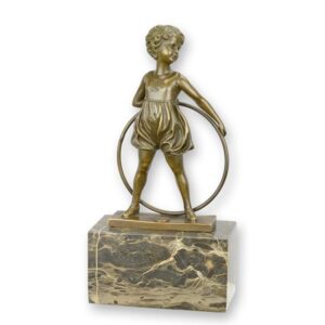 Klassische Bronze Mädchen Skulptur Spielerisches Kunstwerk in Bronze