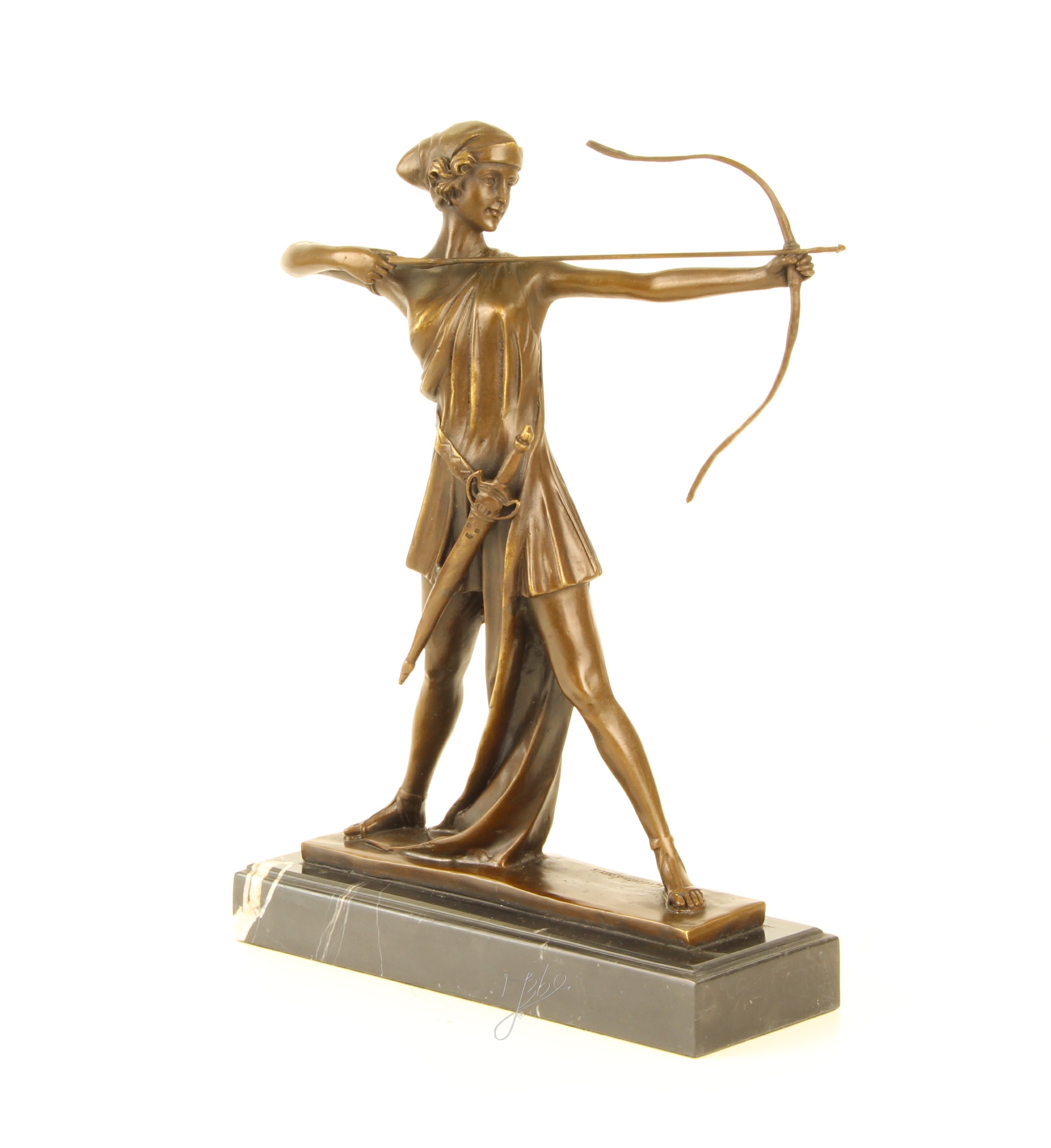 Elegante Bronze Diana Skulptur Antike Jagdfigur entdecken 3