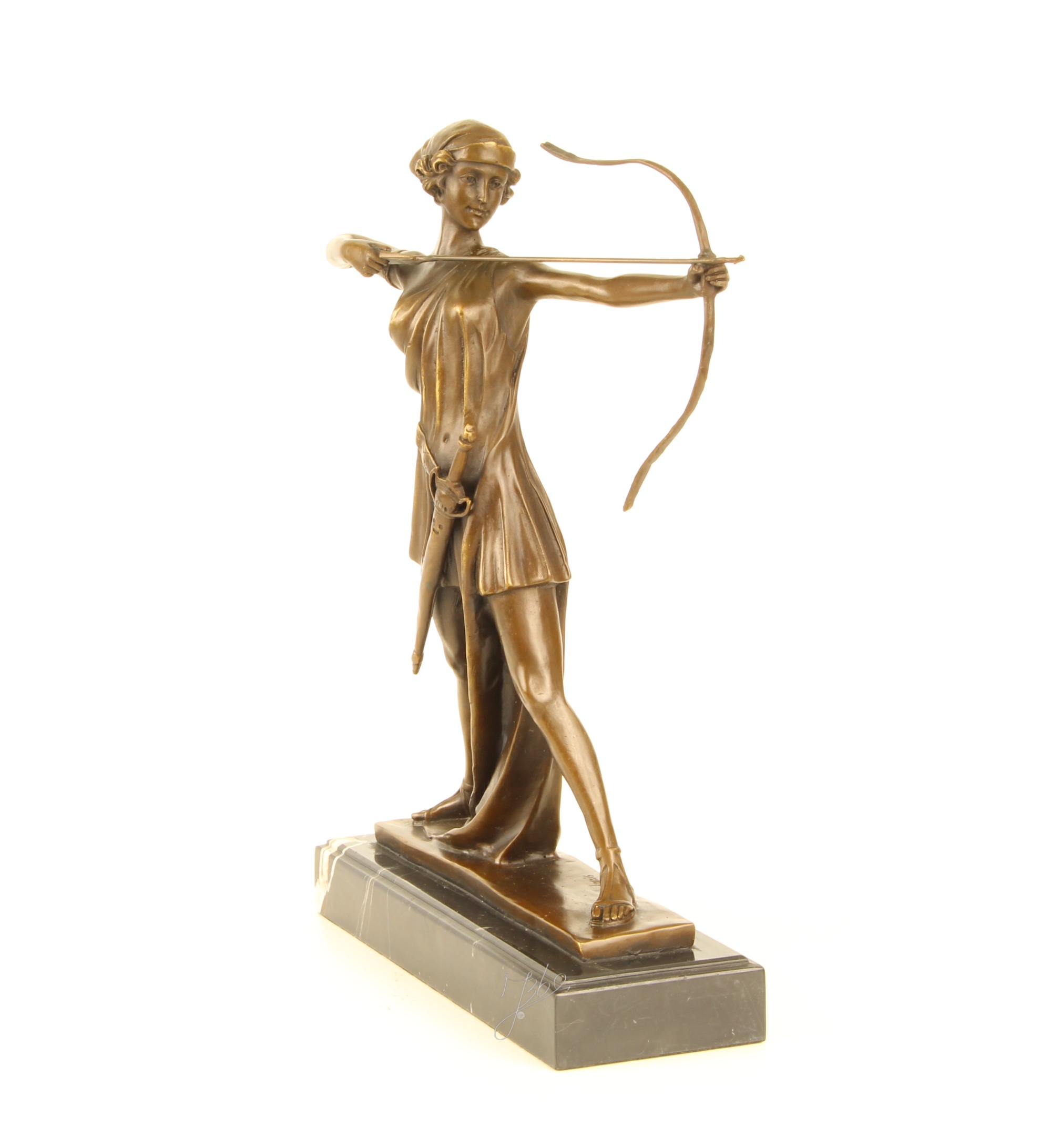 Elegante Bronze Diana Skulptur Antike Jagdfigur entdecken 4