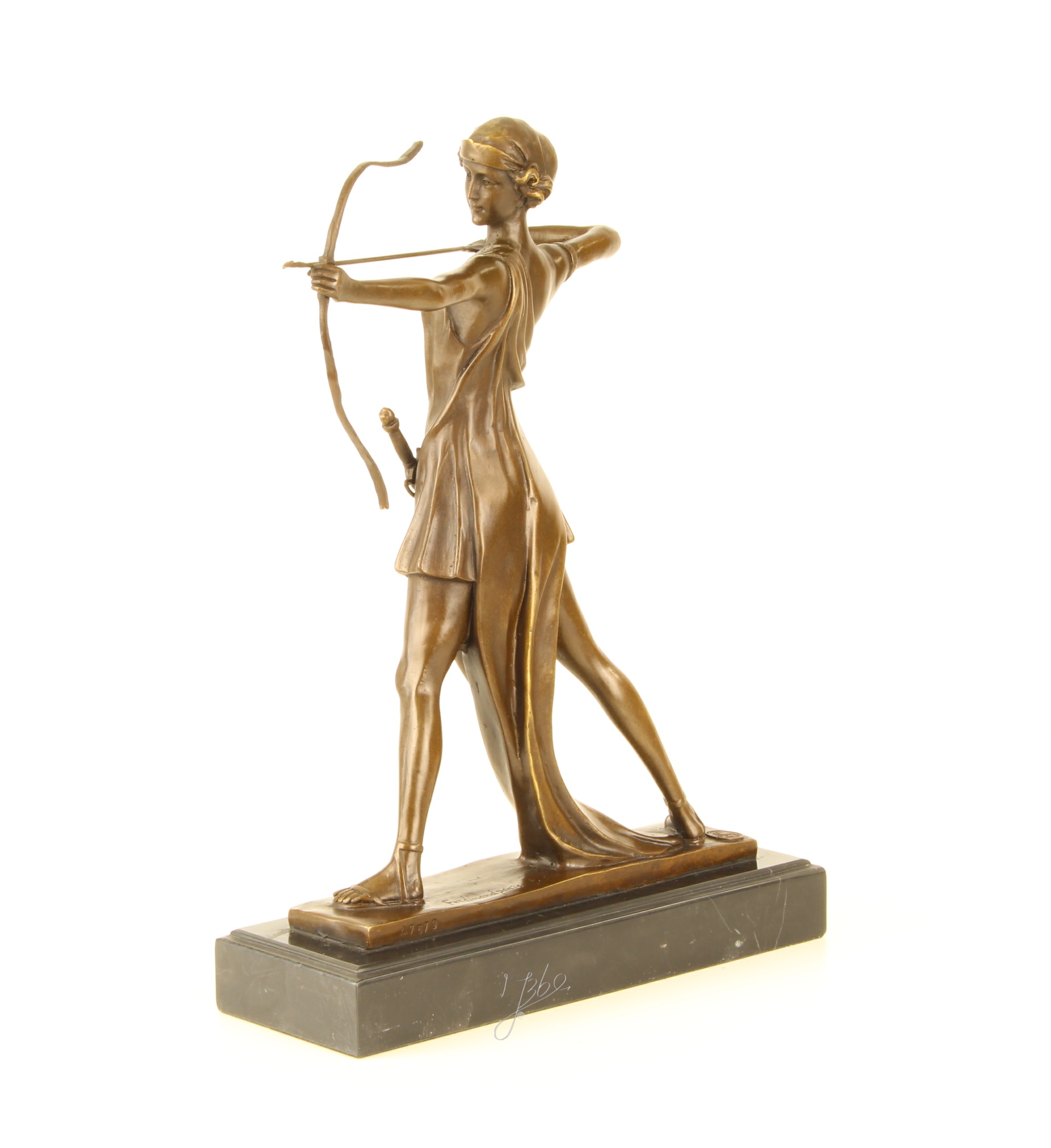 Elegante Bronze Diana Skulptur Antike Jagdfigur entdecken 11