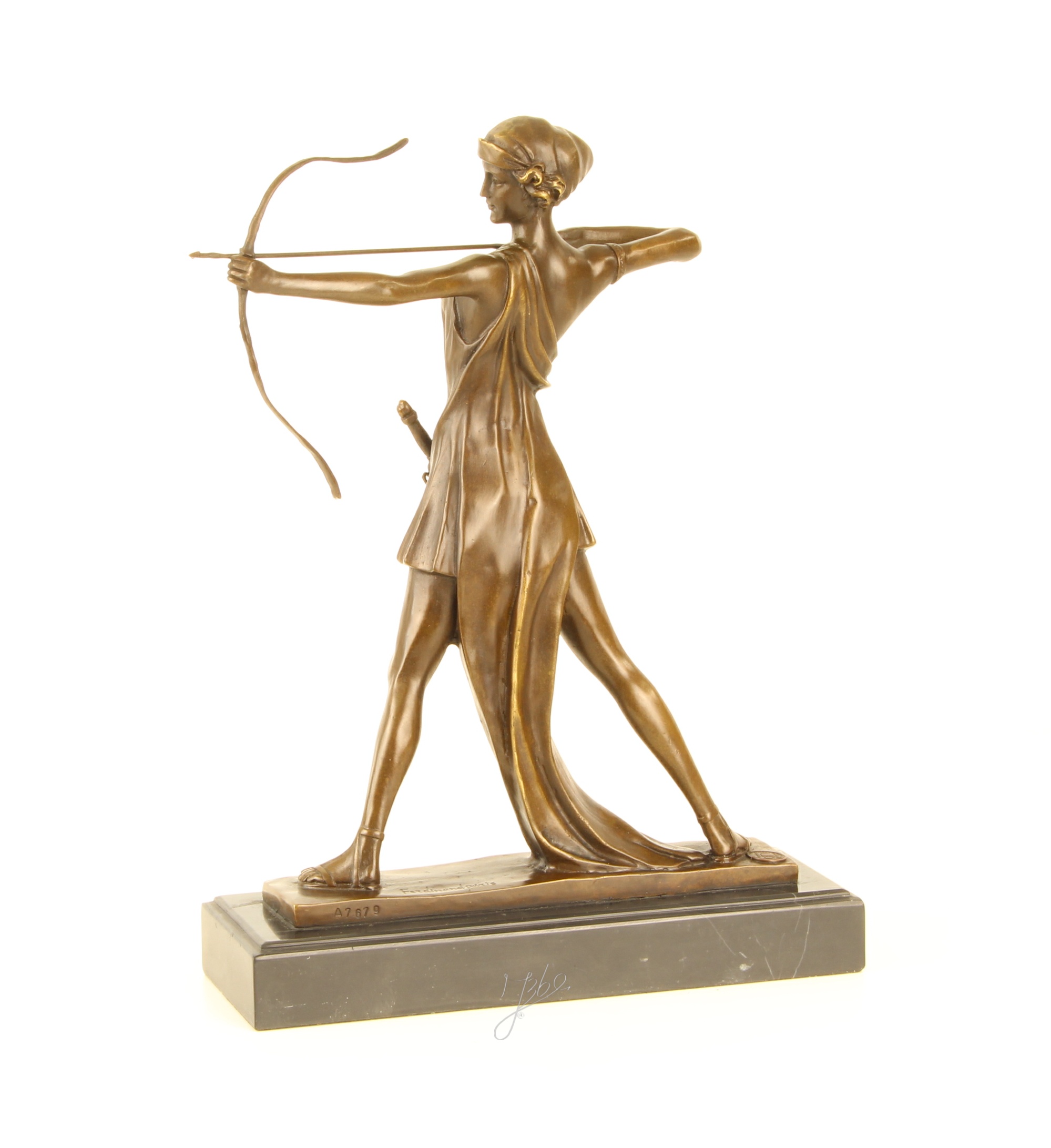 Elegante Bronze Diana Skulptur Antike Jagdfigur entdecken 12