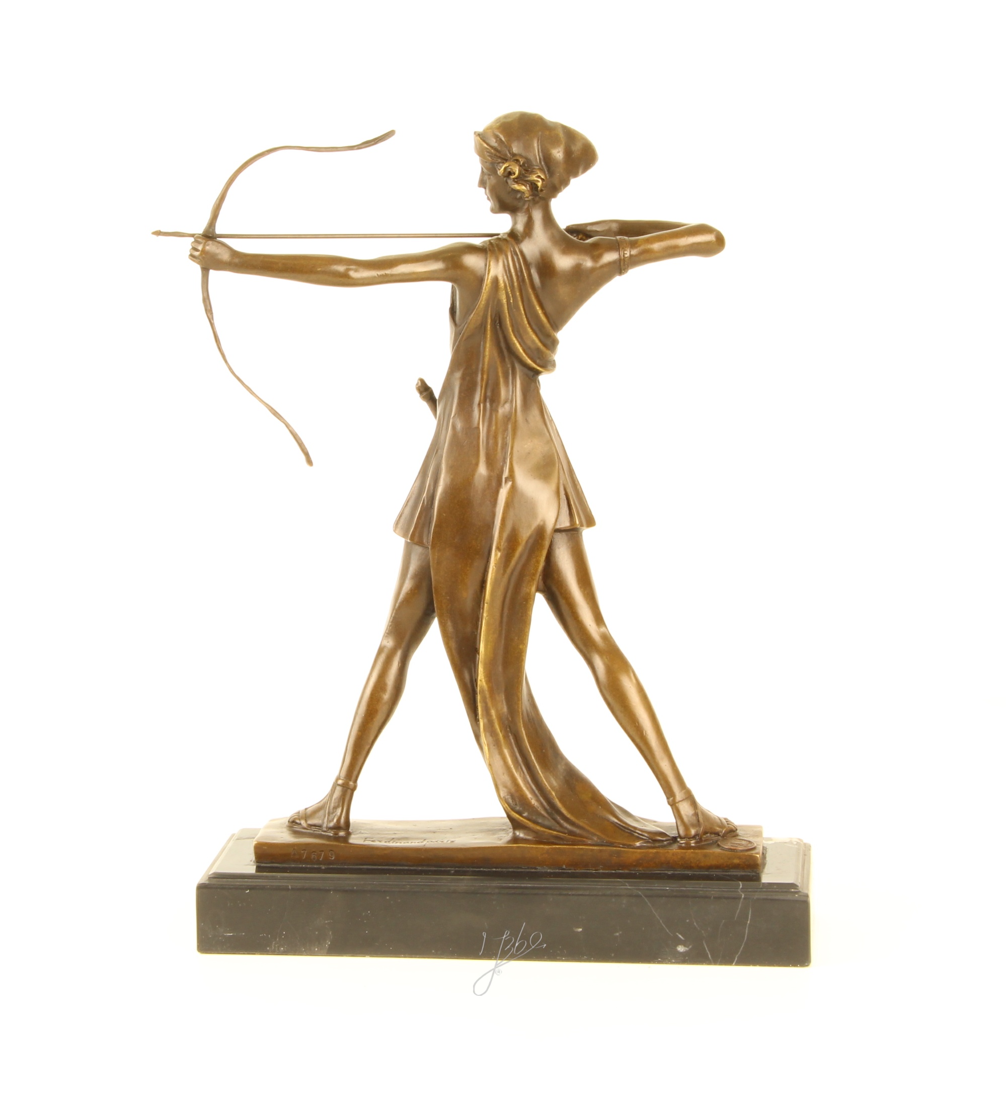 Elegante Bronze Diana Skulptur Antike Jagdfigur entdecken 7