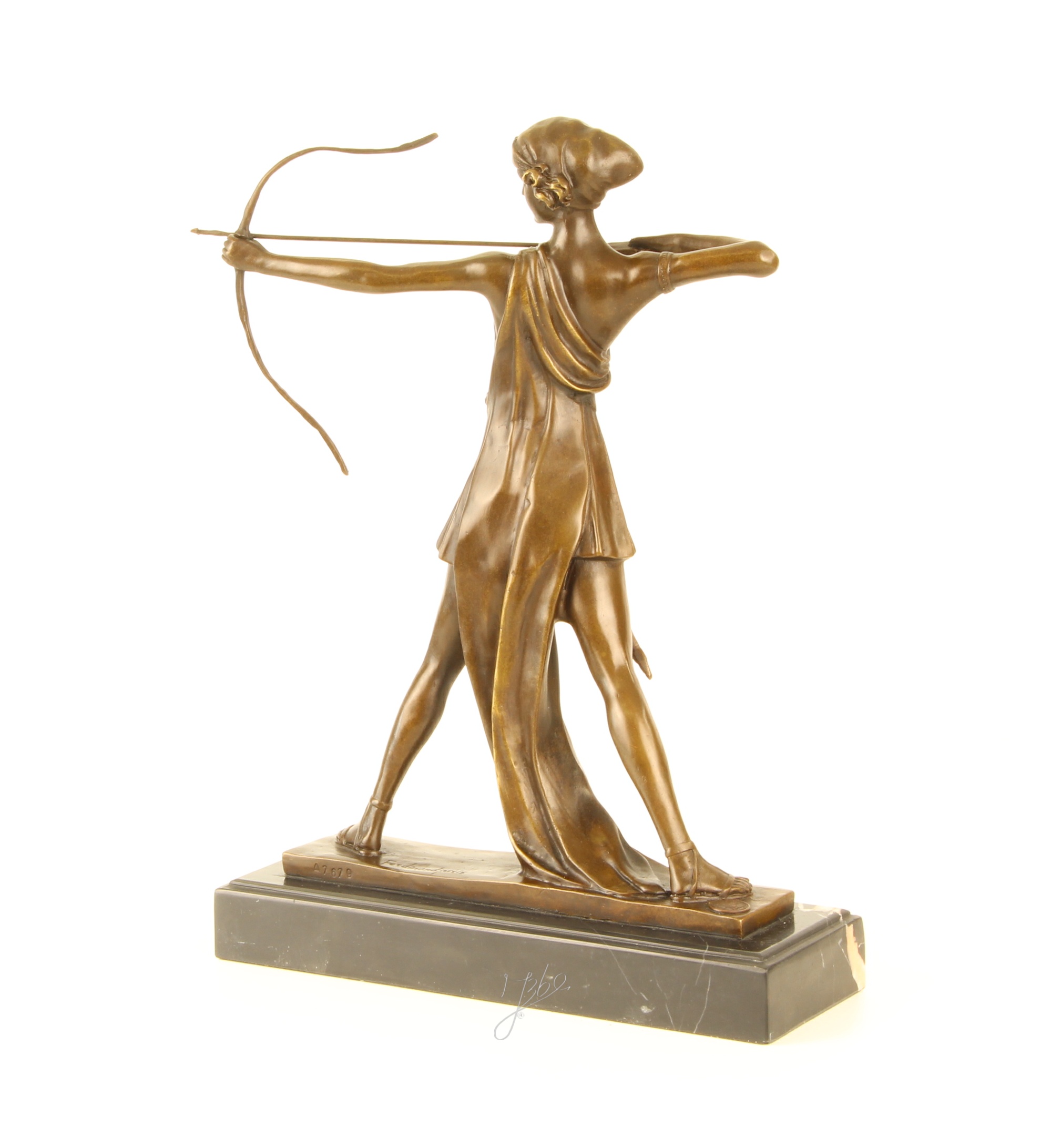 Elegante Bronze Diana Skulptur Antike Jagdfigur entdecken 9