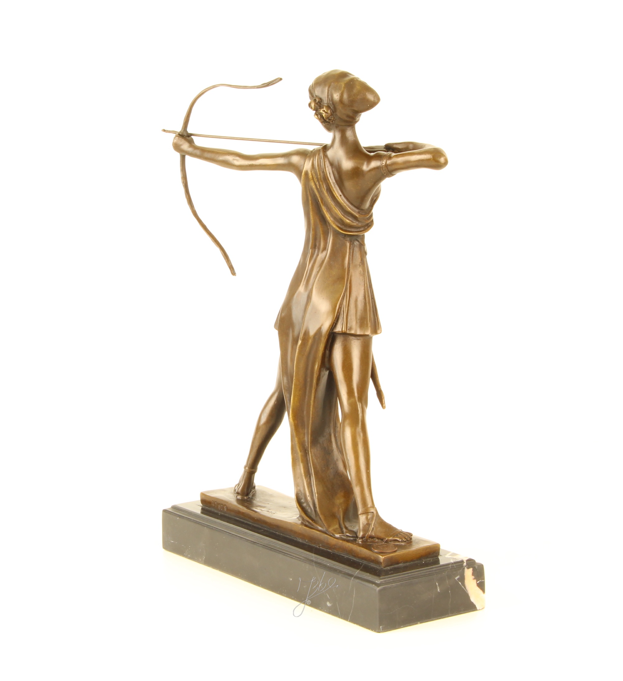 Elegante Bronze Diana Skulptur Antike Jagdfigur entdecken 10