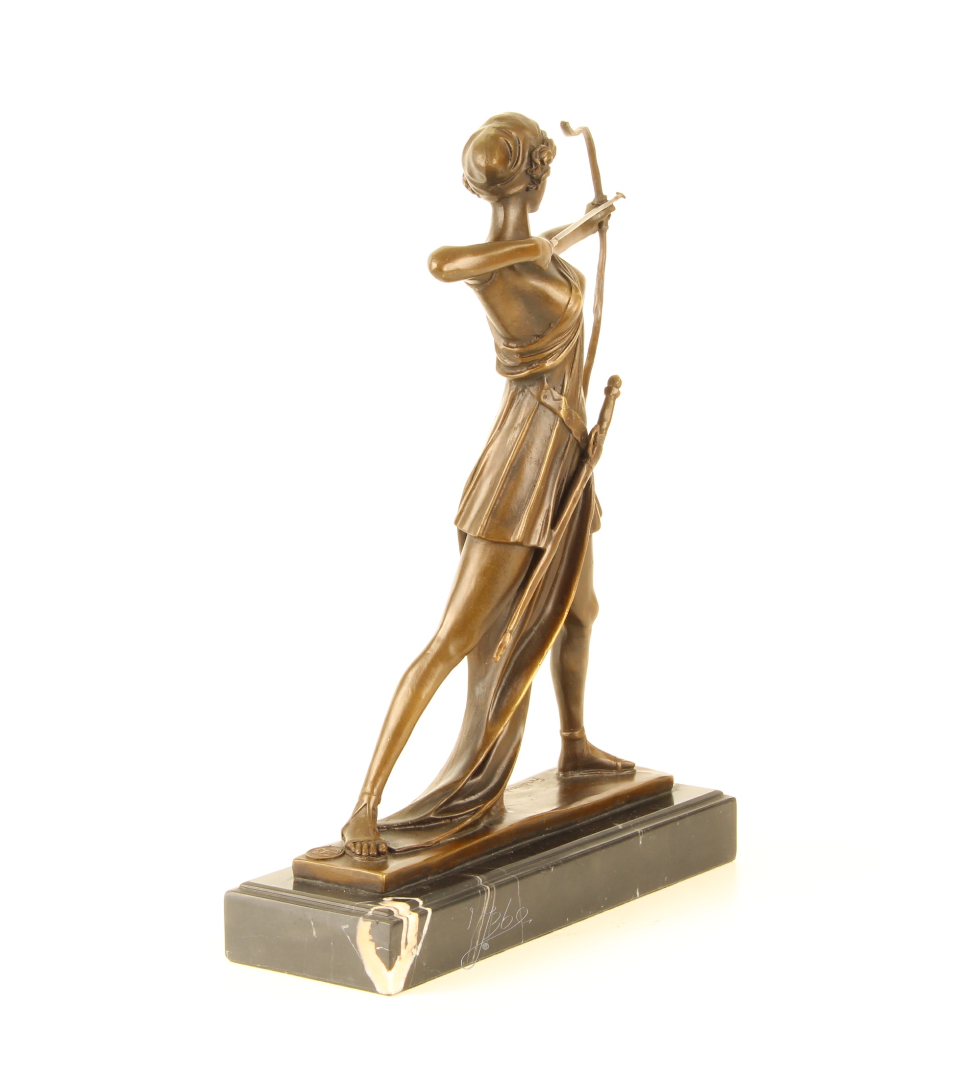 Elegante Bronze Diana Skulptur Antike Jagdfigur entdecken 13