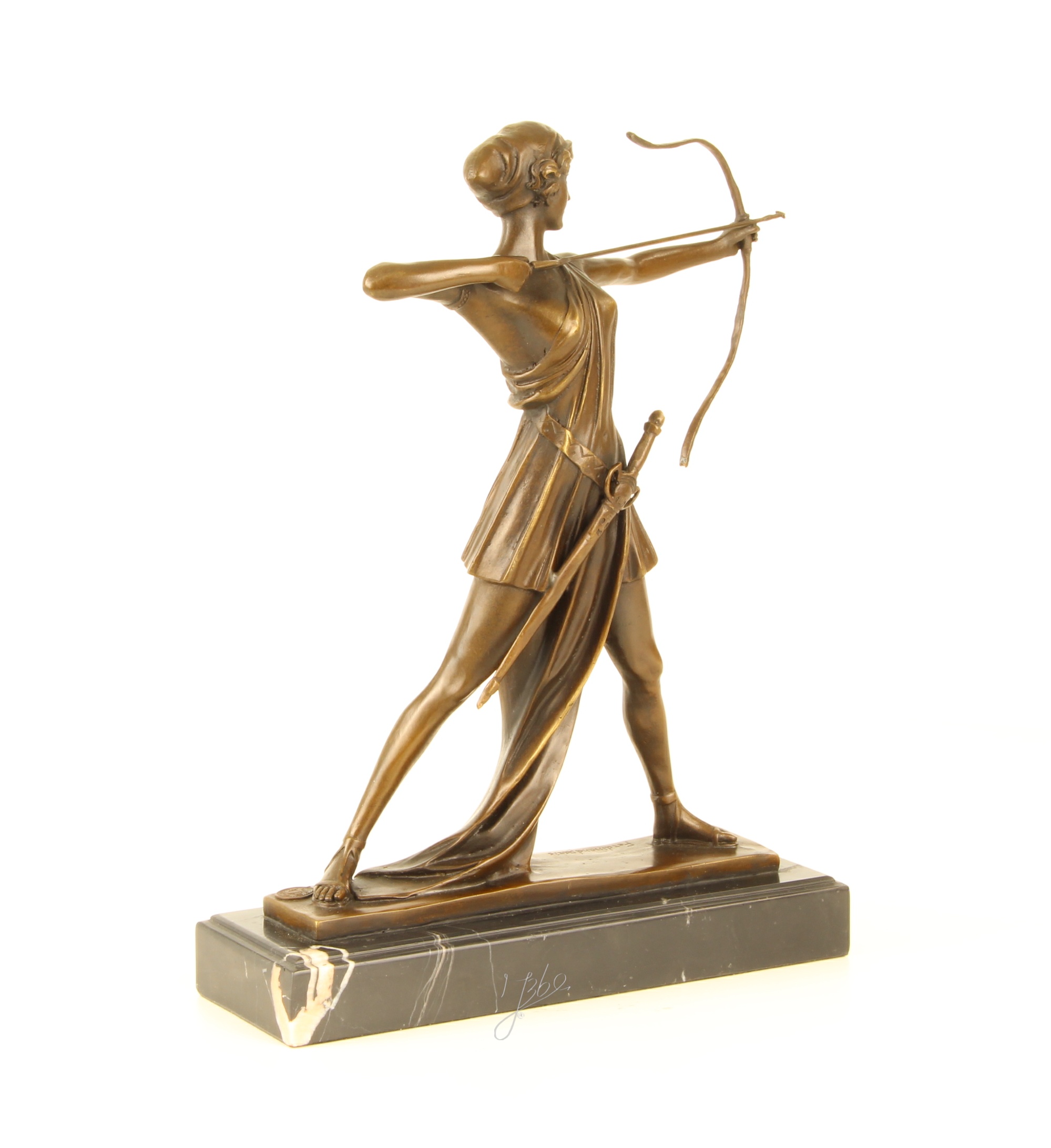 Elegante Bronze Diana Skulptur Antike Jagdfigur entdecken 15