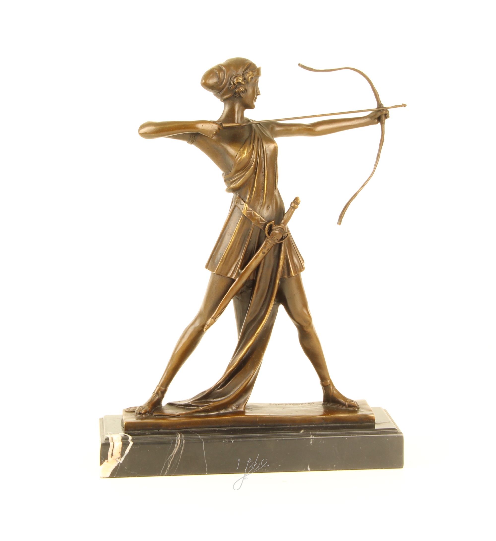 Elegante Bronze Diana Skulptur Antike Jagdfigur entdecken 16