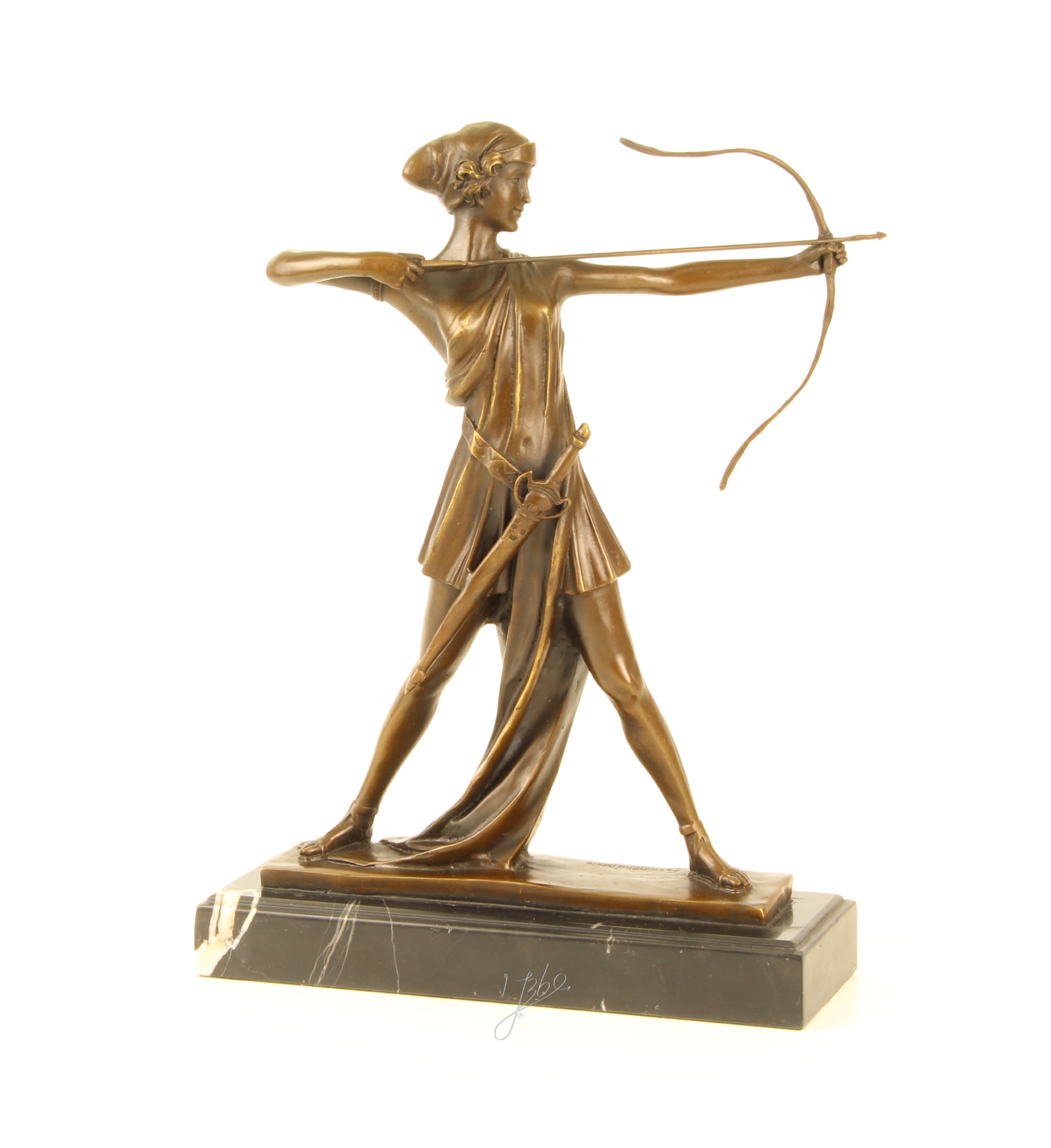 Elegante Bronze Diana Skulptur Antike Jagdfigur entdecken 17