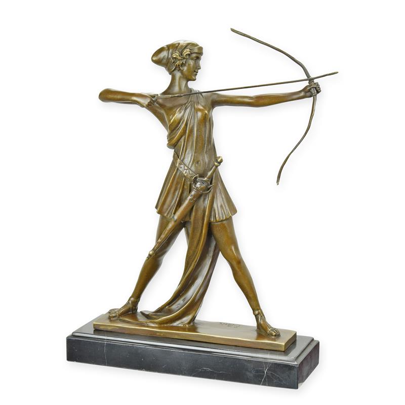 Elegante Bronze Diana Skulptur Antike Jagdfigur entdecken 2